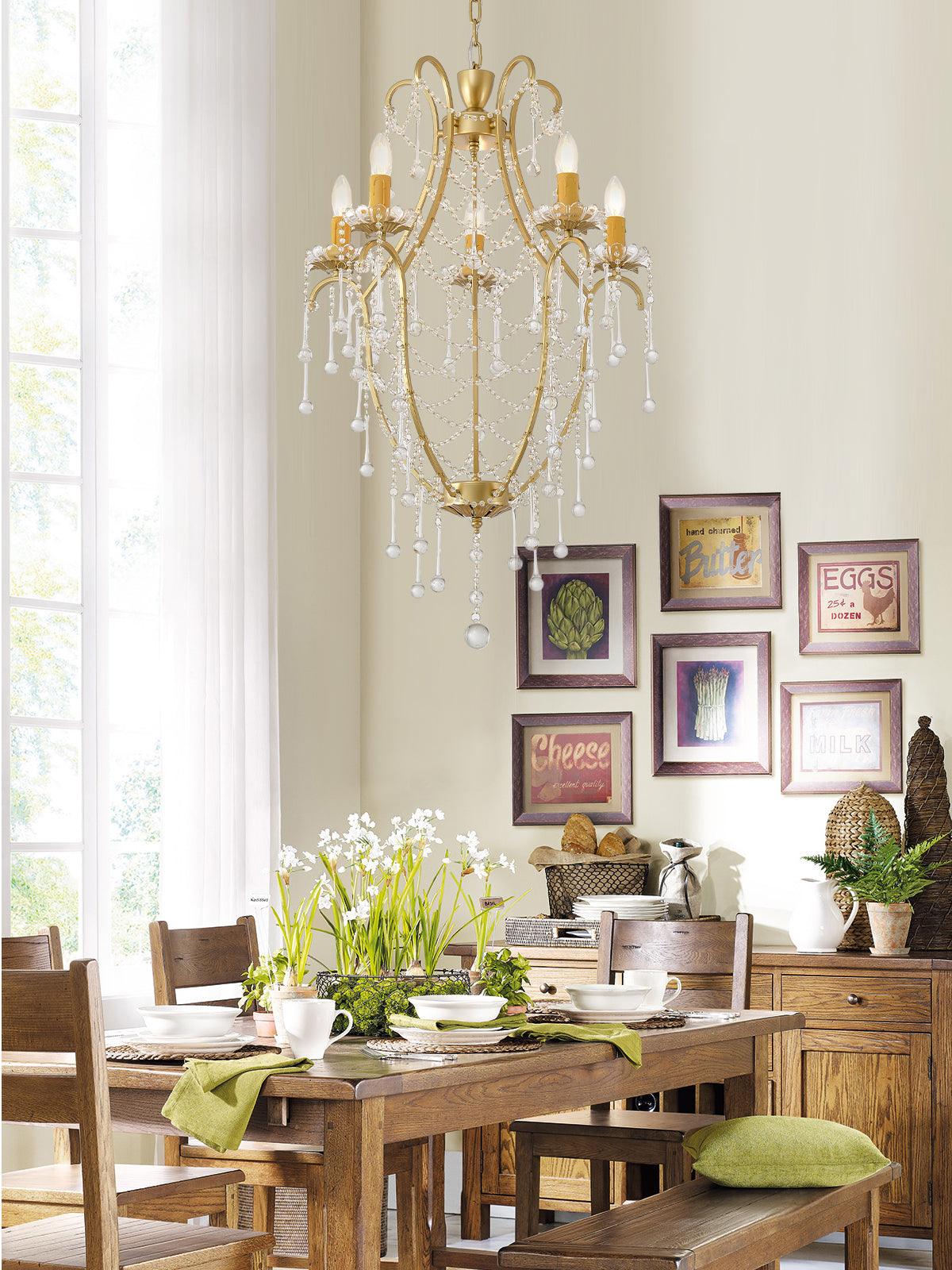 Theresa Chandelier Birdcage Crystal Elegance - Letslighting