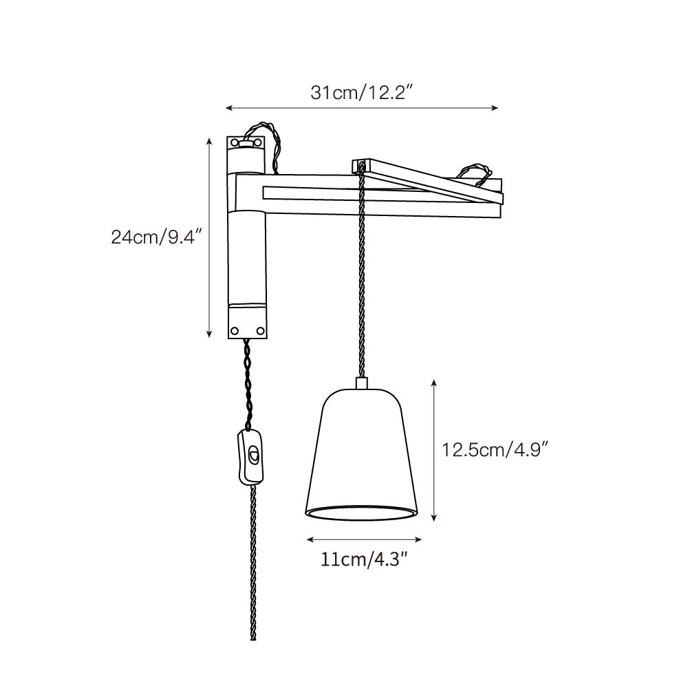 Cezoria Travertine Swing Arm Travertine Sconce Wall Lamp - Letslighting