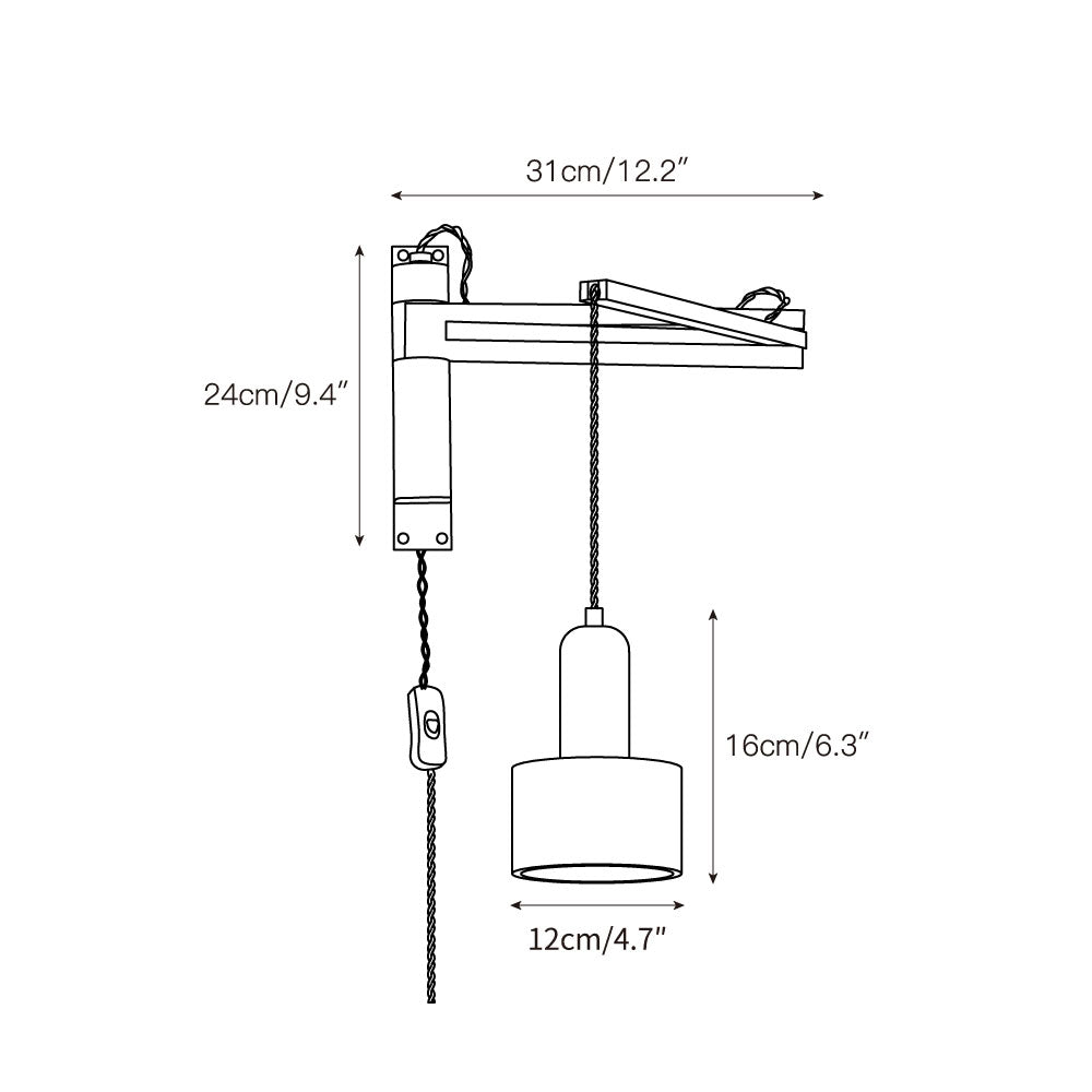 Cezoria Travertine Swing Arm Travertine Sconce Wall Lamp - Letslighting