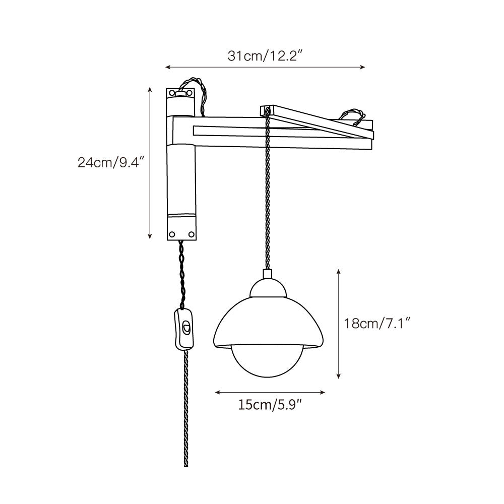 Cezoria Travertine Swing Arm Travertine Sconce Wall Lamp - Letslighting