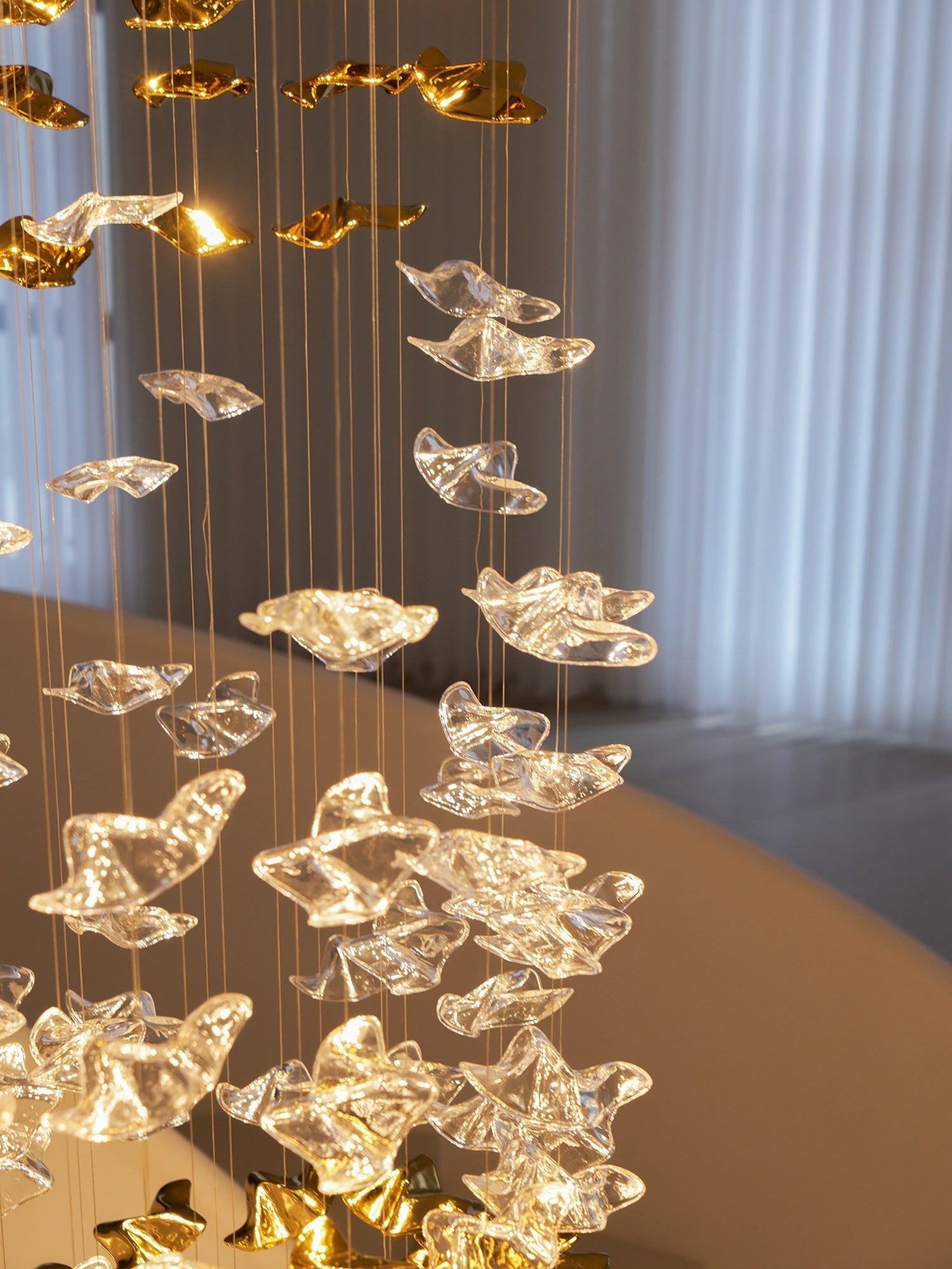 Nephele Crystal Leaf Chandelier - Letslighting