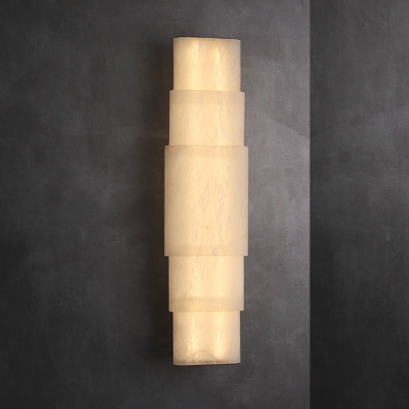 Tiered Minimalist Alabaster Sconce