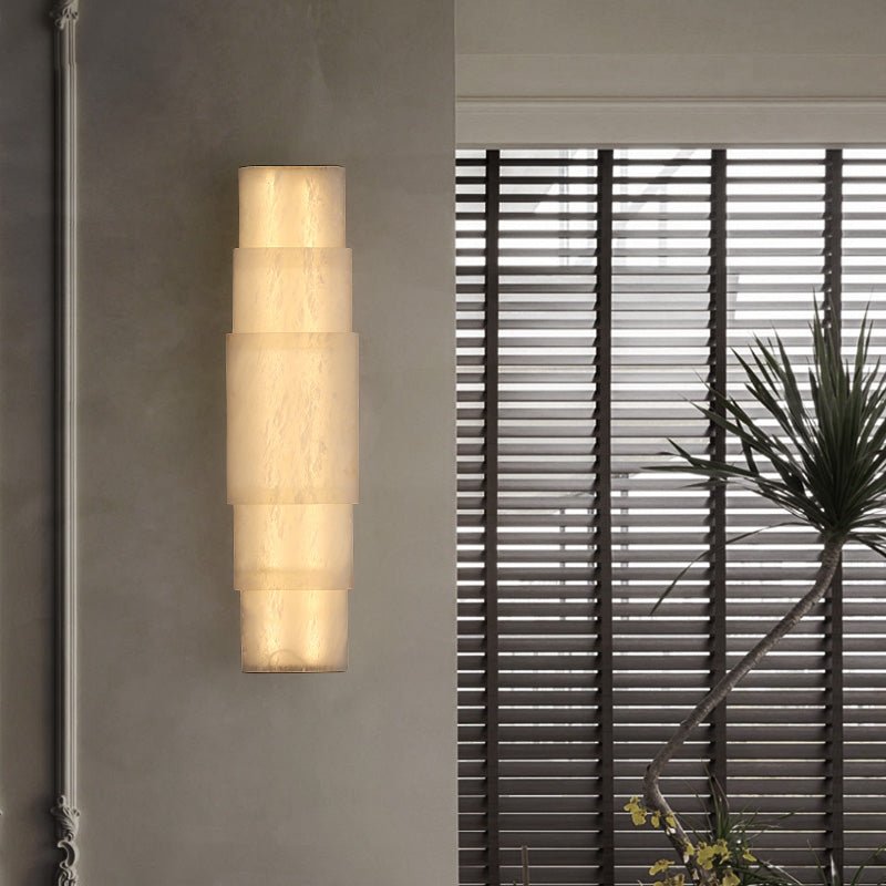 Tiered Minimalist Alabaster Sconce