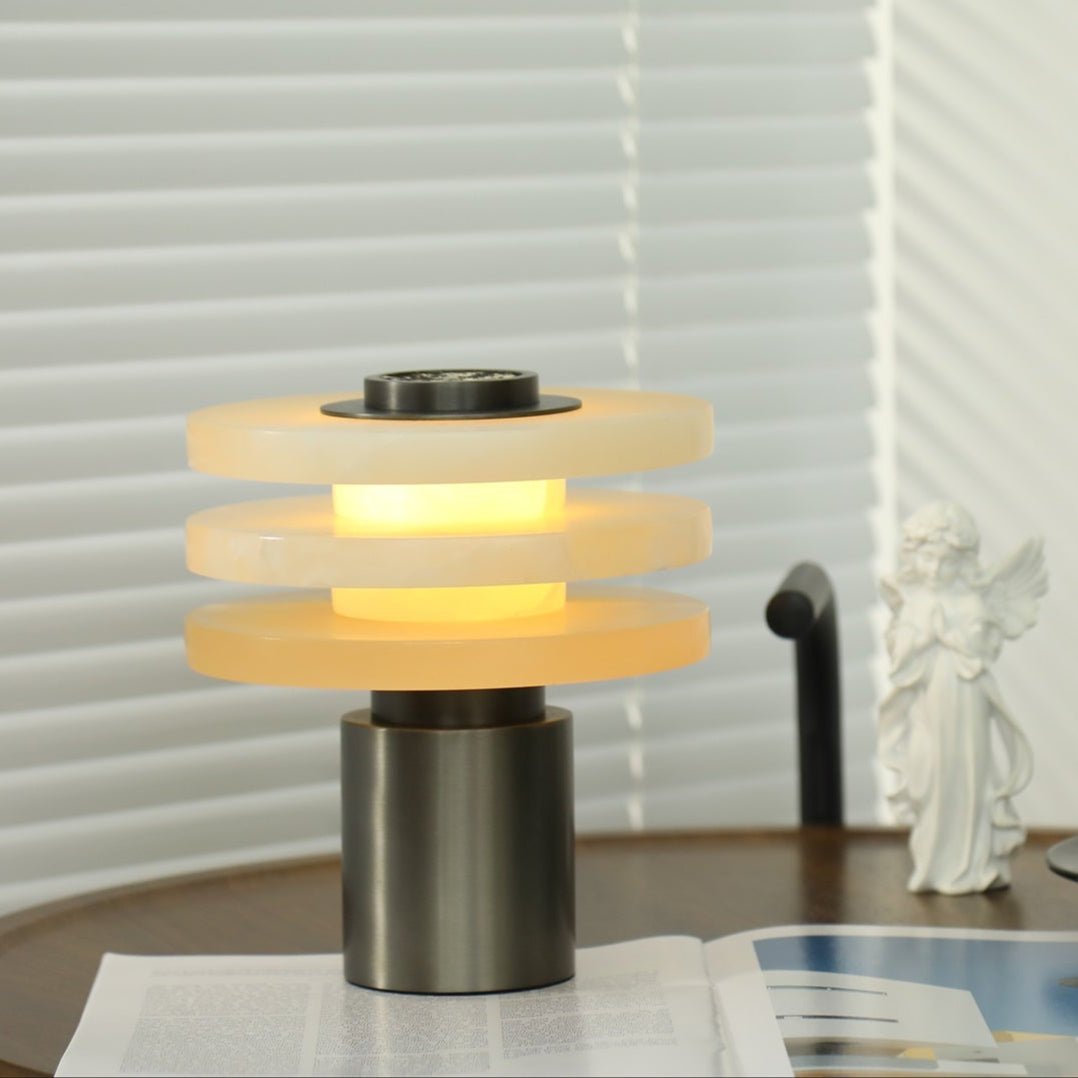 Tiered Obelisk Alabaster Table Lamp - Letslighting