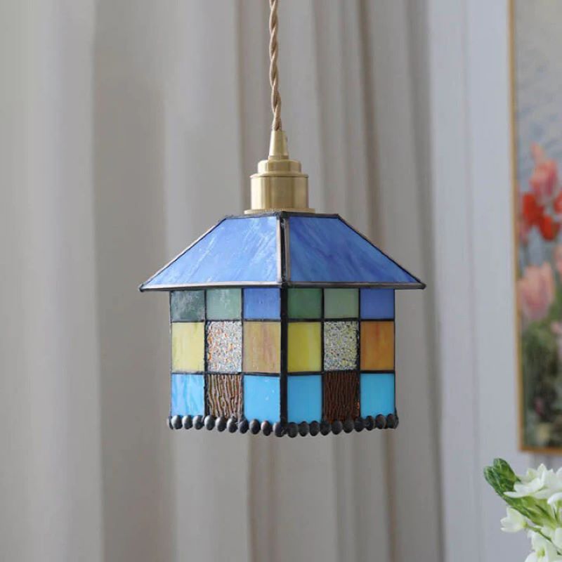 Tiffany Modern LED Pendant Light Blue Clear Glass Living Room - Letslighting