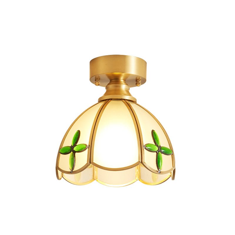 Solara Ceiling Light Vintage Floral Stainedglass - Letslighting