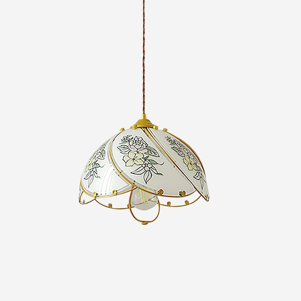 Pendant Lamp Glass Petal Shade Frame Vintage - Letslighting