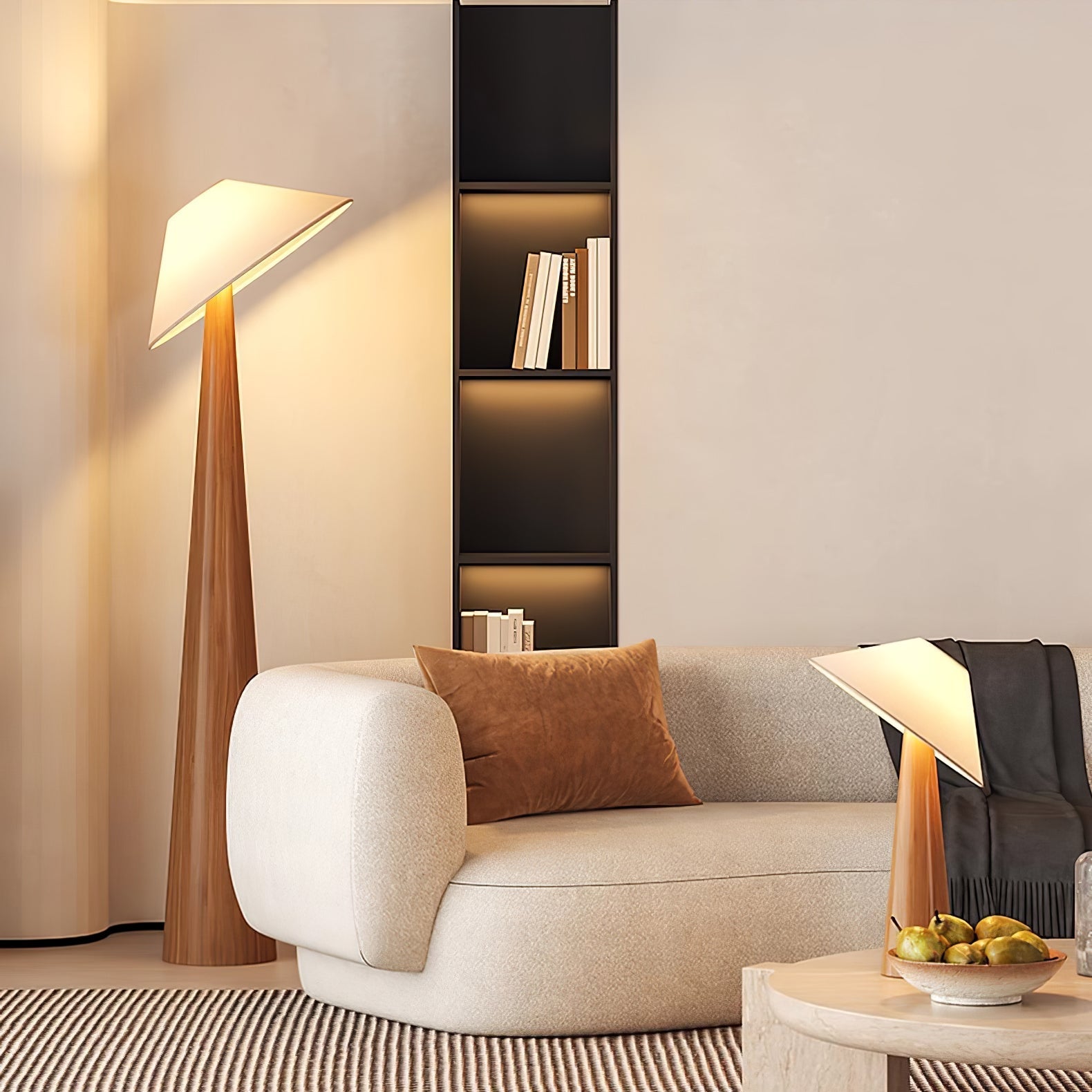 Vosile Sculptural Wood Table Lamp - Letslighting