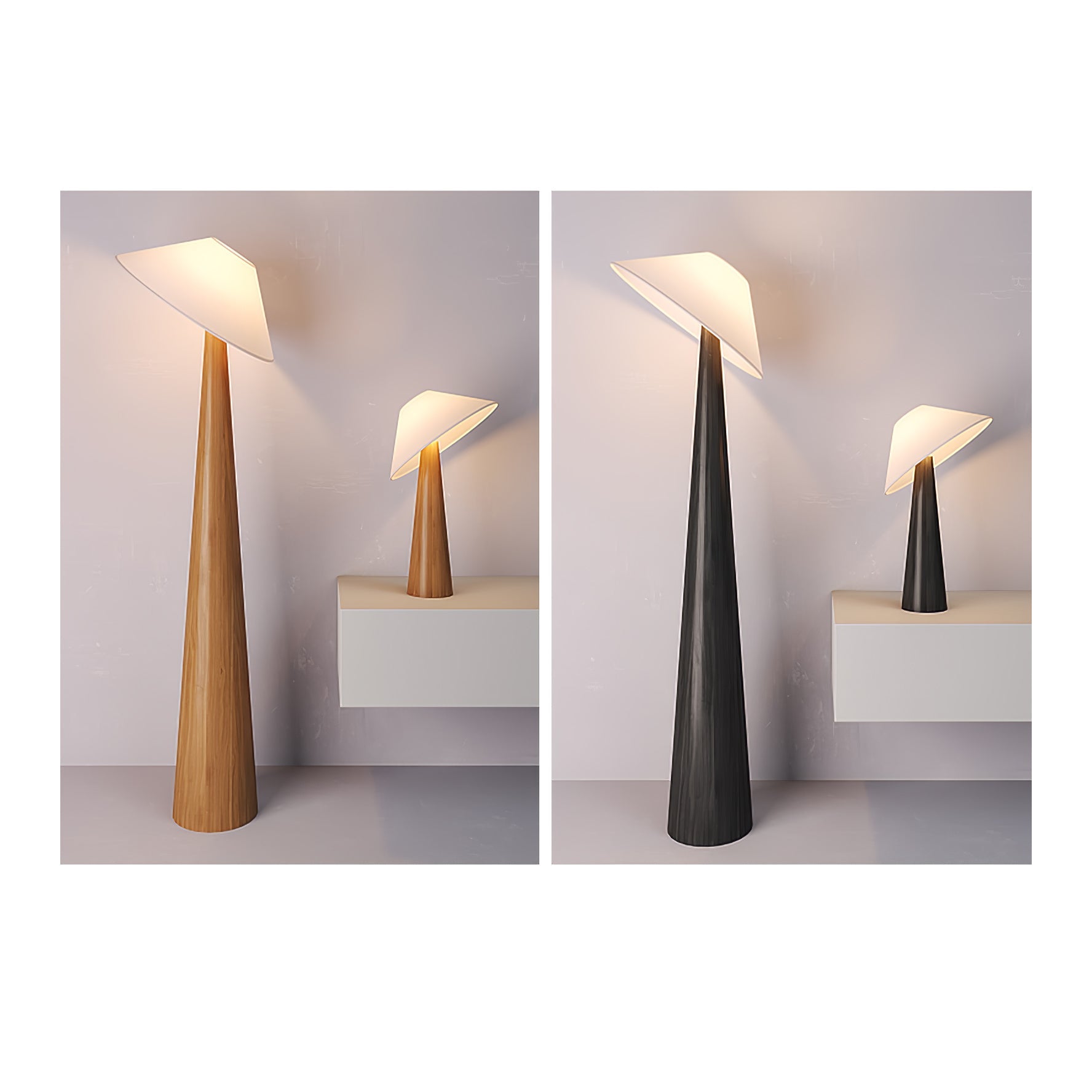 Apex Wooden Tapered Floor Lamp - Letslighting