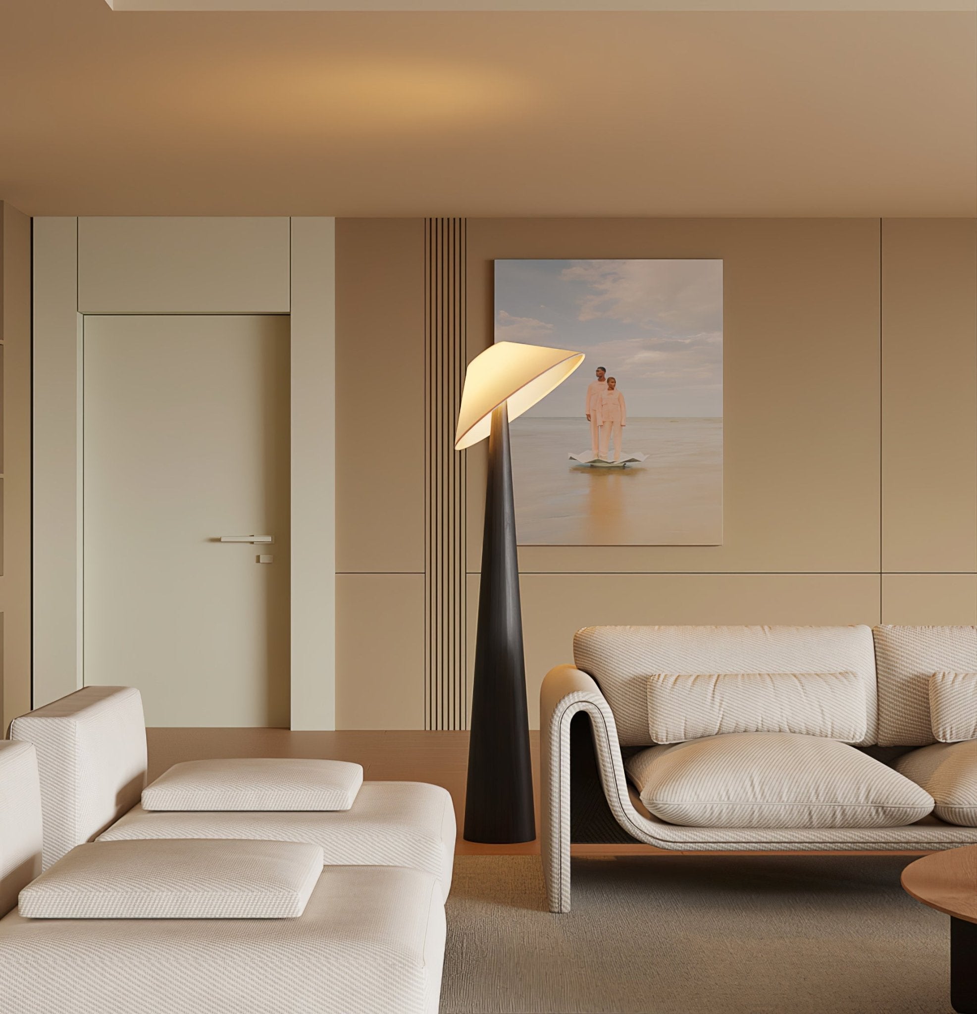 Apex Wooden Tapered Floor Lamp - Letslighting