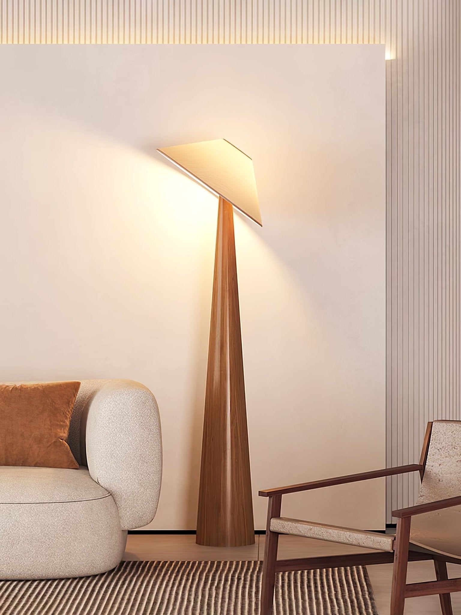 Apex Wooden Tapered Floor Lamp - Letslighting
