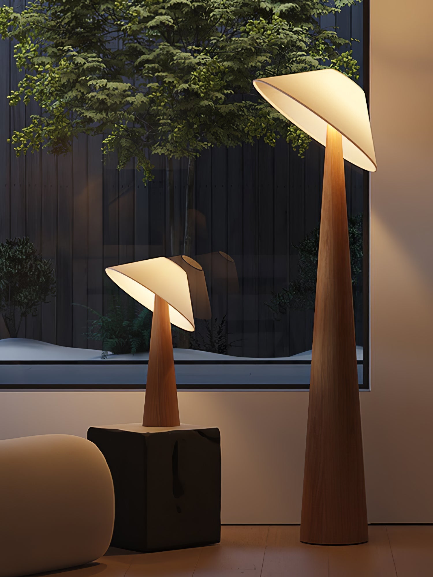Vosile Sculptural Wood Table Lamp - Letslighting