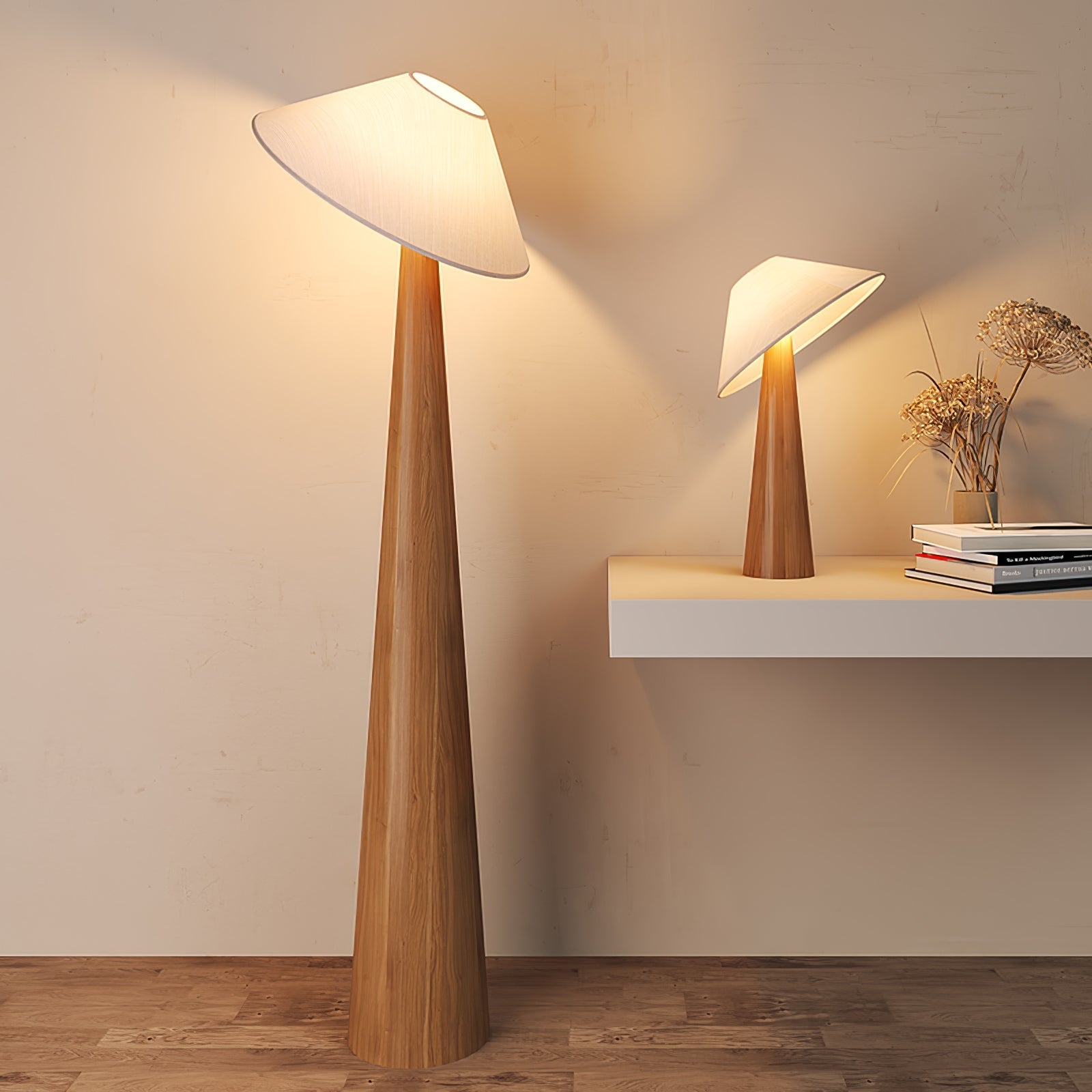 Vosile Sculptural Wood Table Lamp - Letslighting