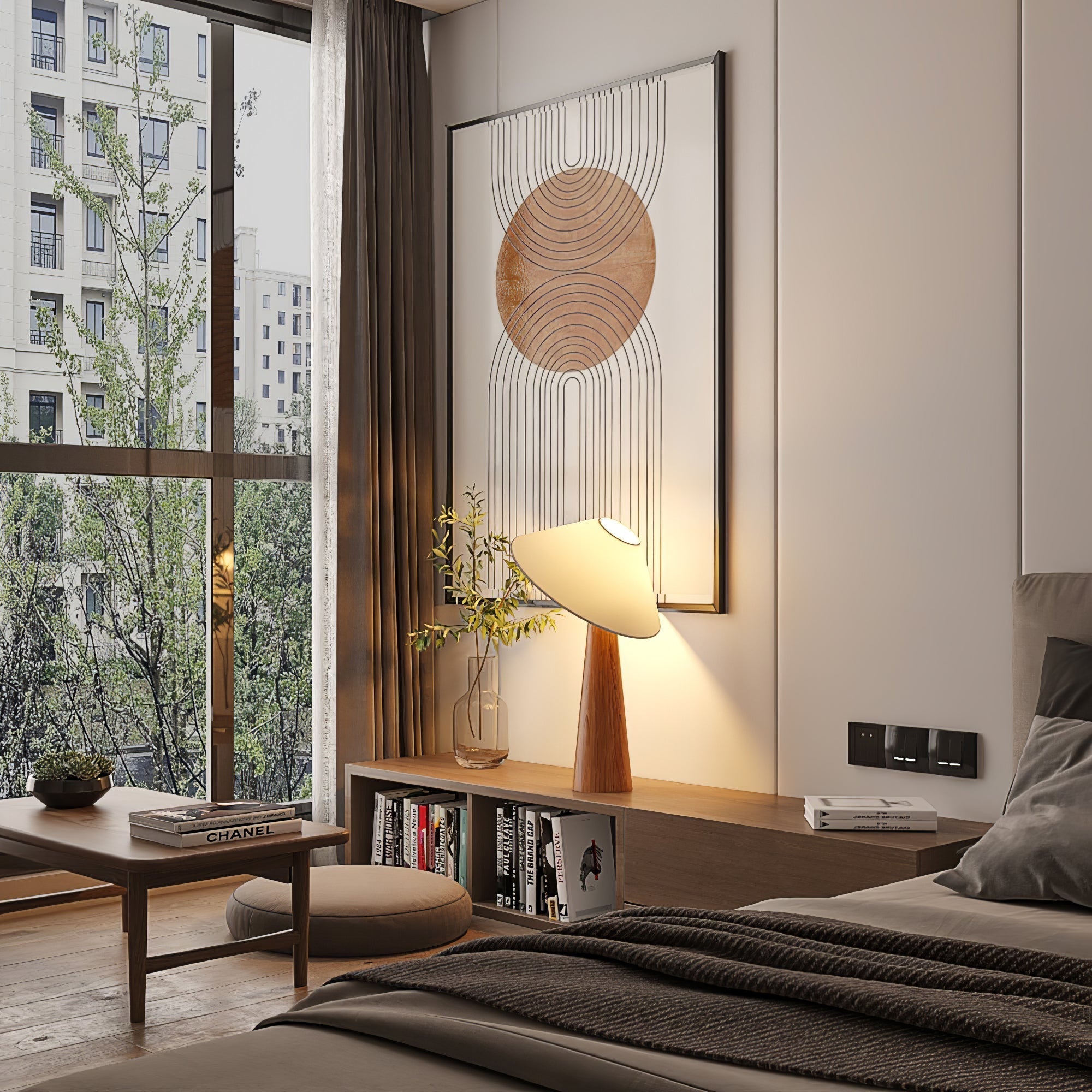 Vosile Sculptural Wood Table Lamp - Letslighting