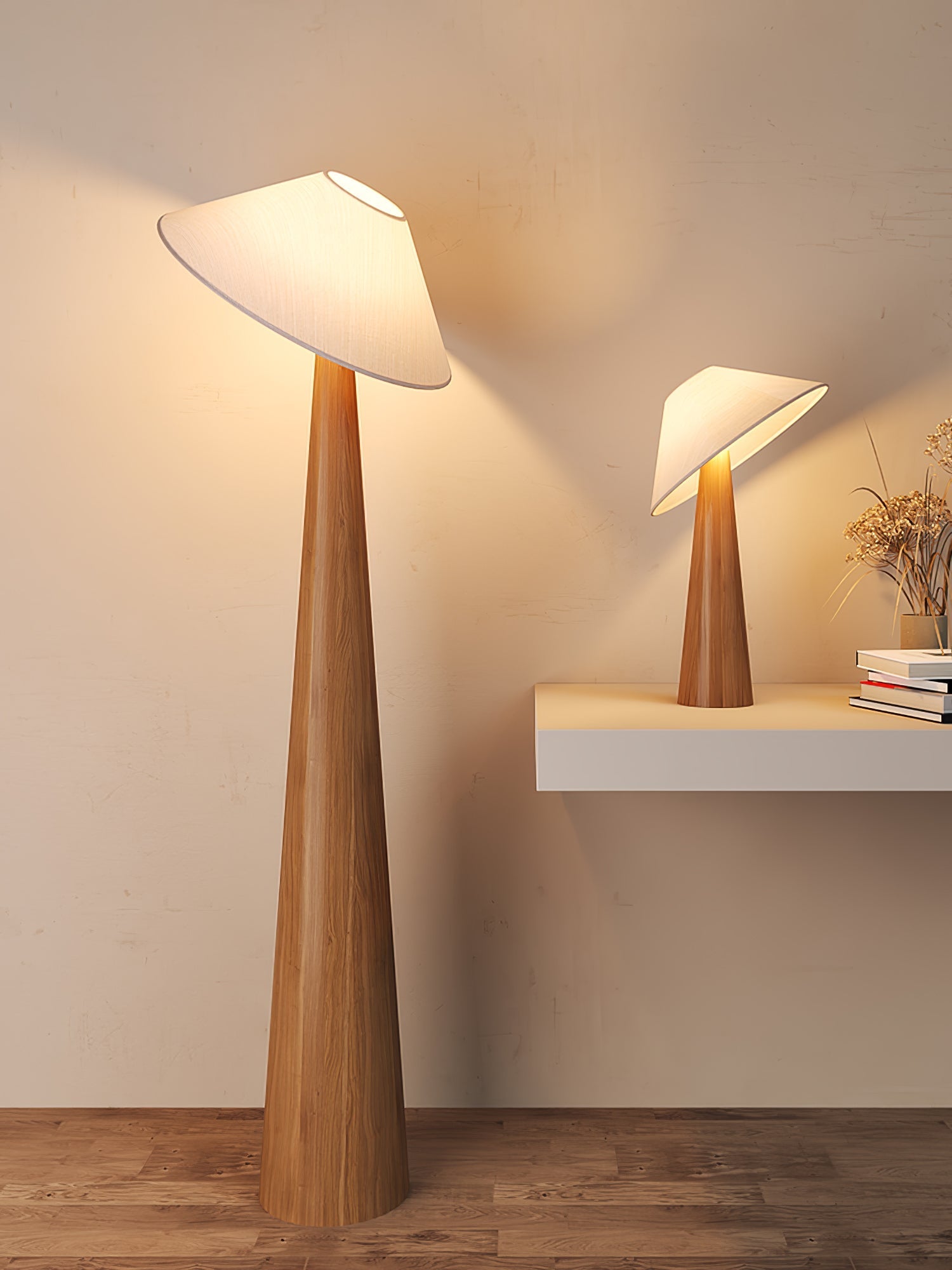 Vosile Sculptural Wood Table Lamp - Letslighting