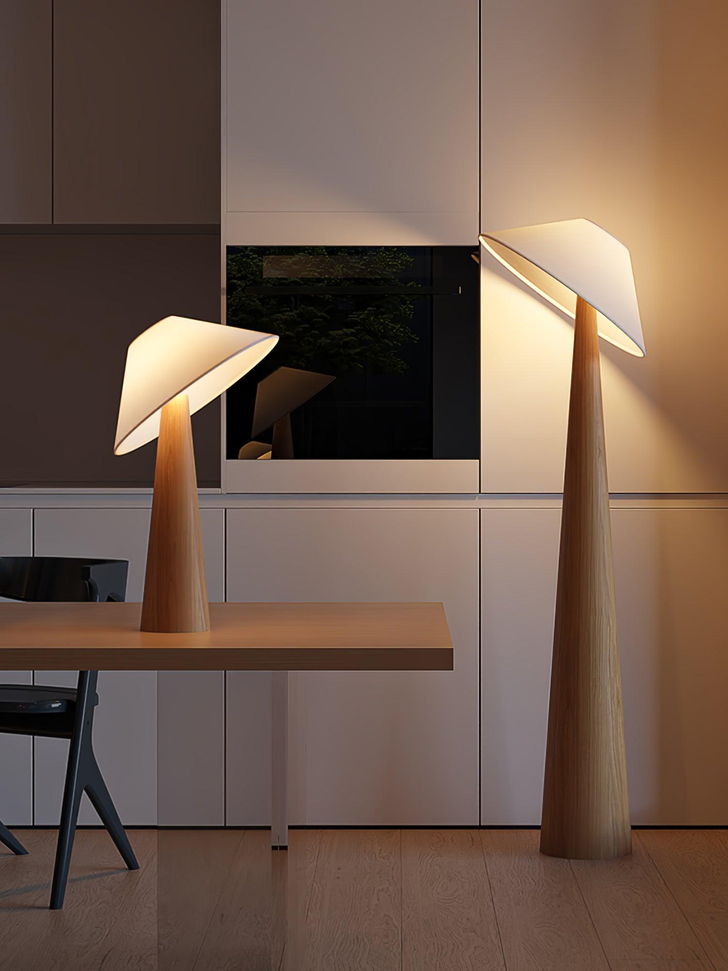 Apex Wooden Tapered Floor Lamp - Letslighting