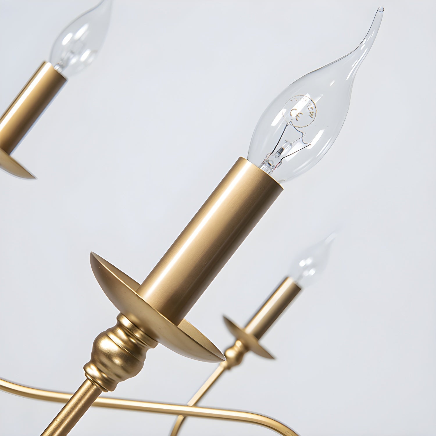Lustra Chandelier Gold Candle Curved Arms - Letslighting