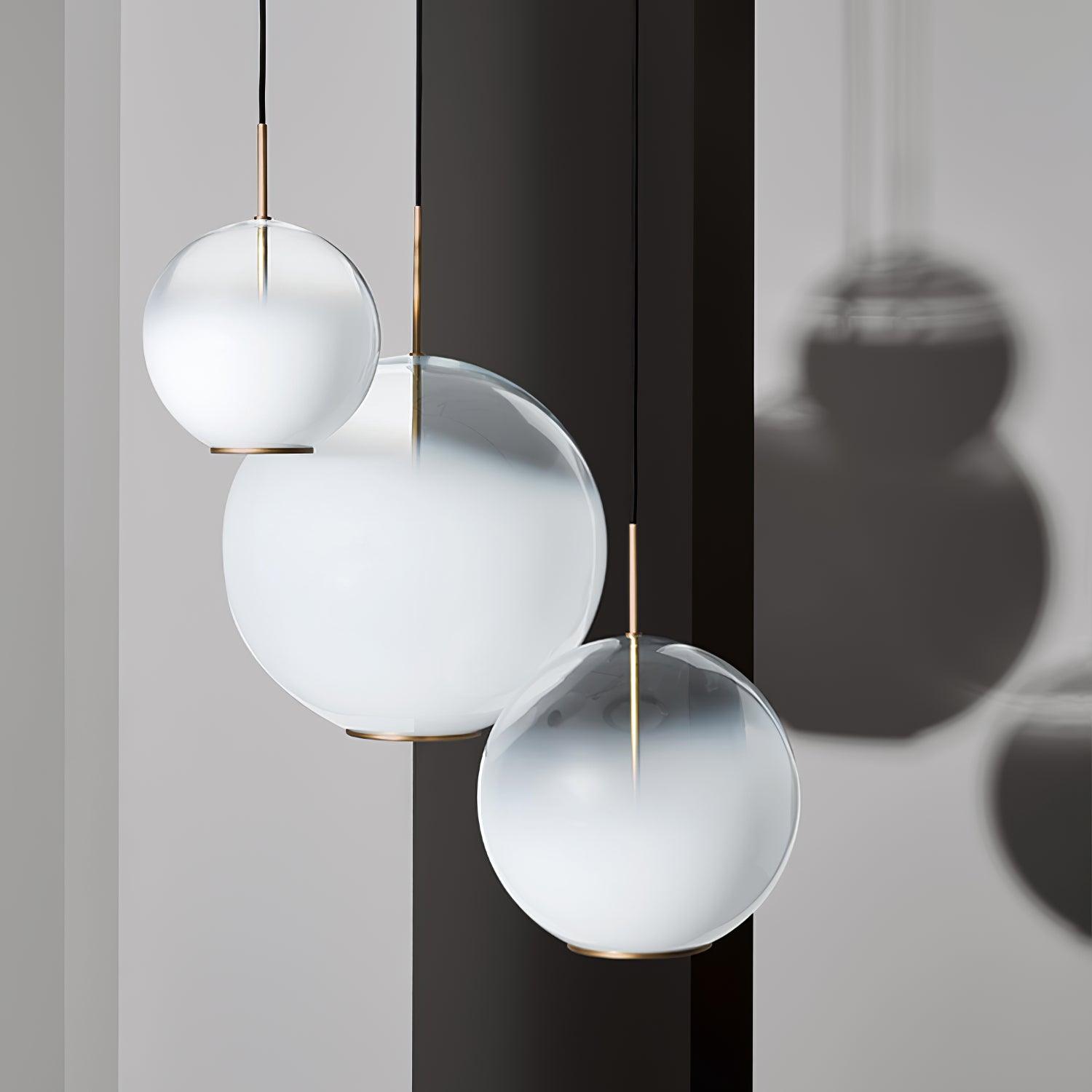 Lustra Pendant Lamp Smoke Gray Glass Gradient for Living Room - Letslighting