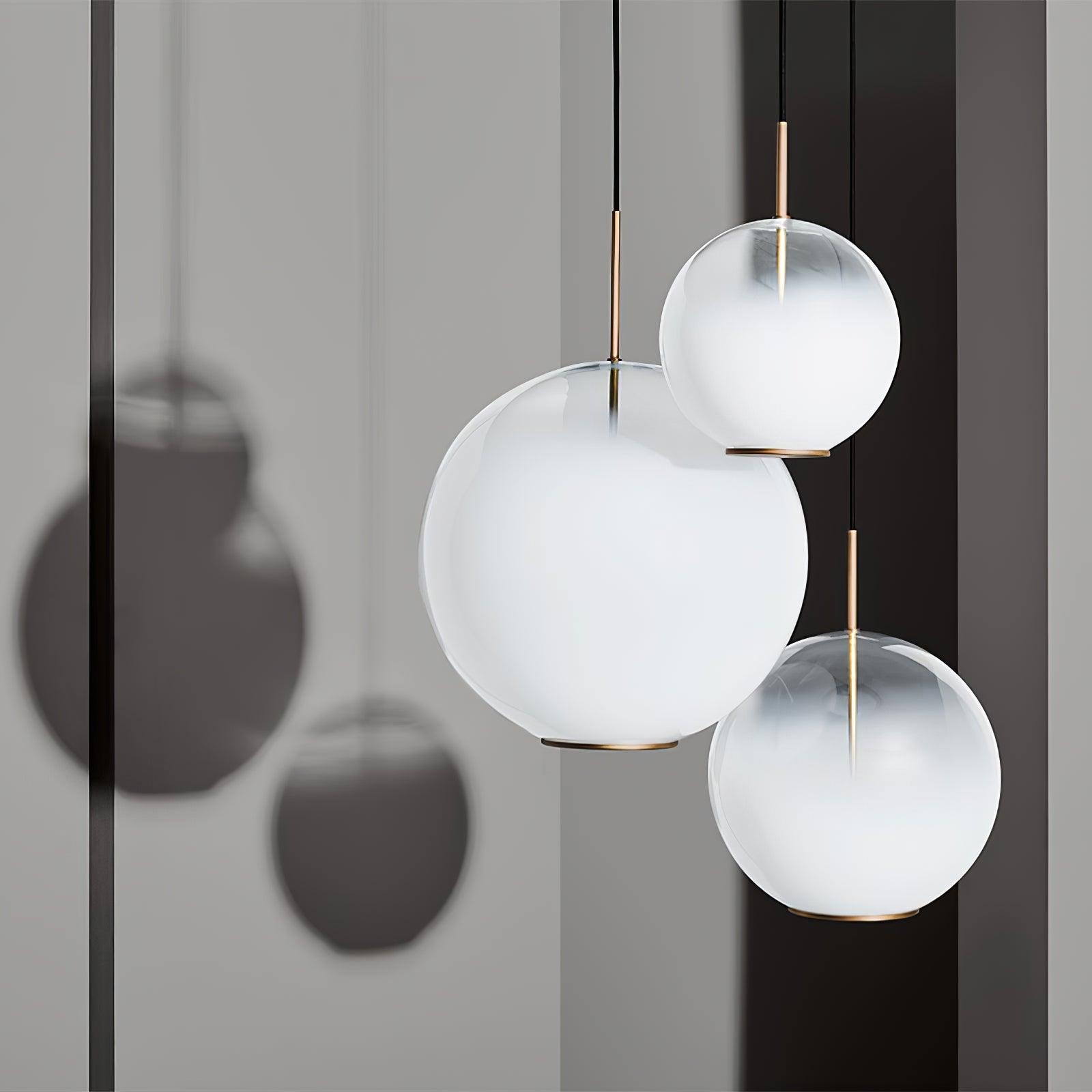 Lustra Pendant Lamp Smoke Gray Glass Gradient for Living Room - Letslighting