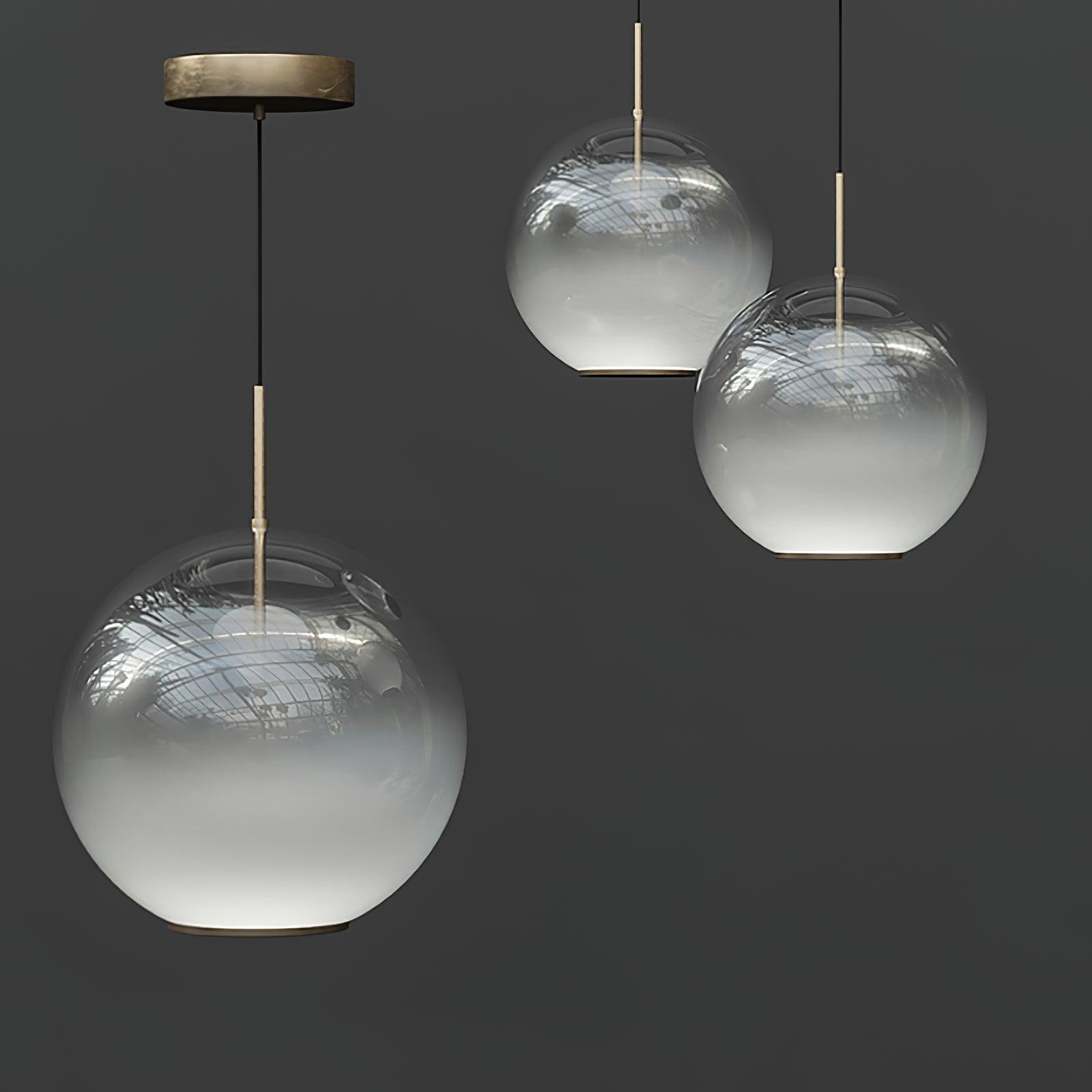 Lustra Pendant Lamp Smoke Gray Glass Gradient for Living Room - Letslighting