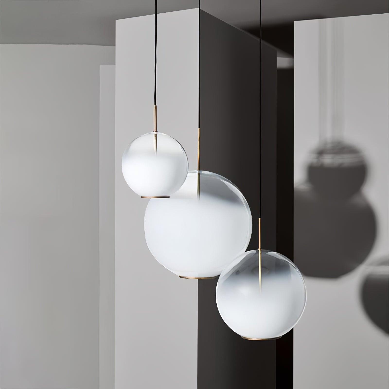 Lustra Pendant Lamp Smoke Gray Glass Gradient for Living Room - Letslighting