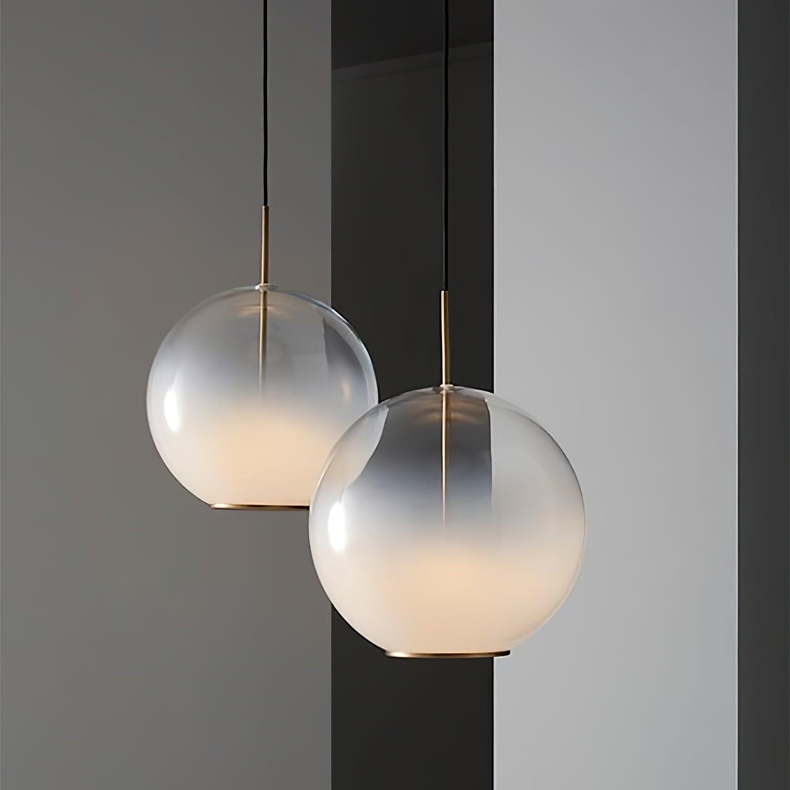 Lustra Pendant Lamp Smoke Gray Glass Gradient for Living Room - Letslighting