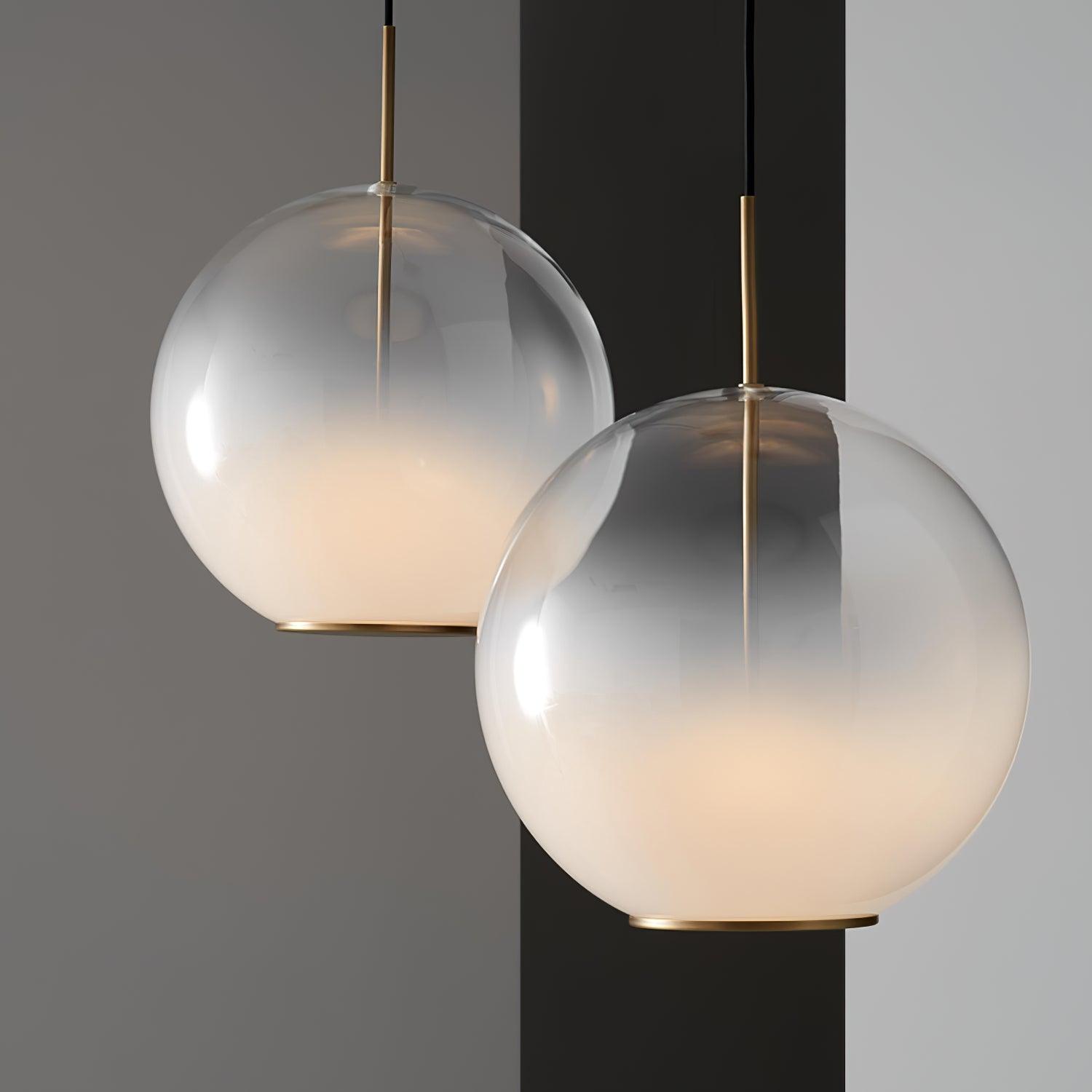 Lustra Pendant Lamp Smoke Gray Glass Gradient for Living Room - Letslighting