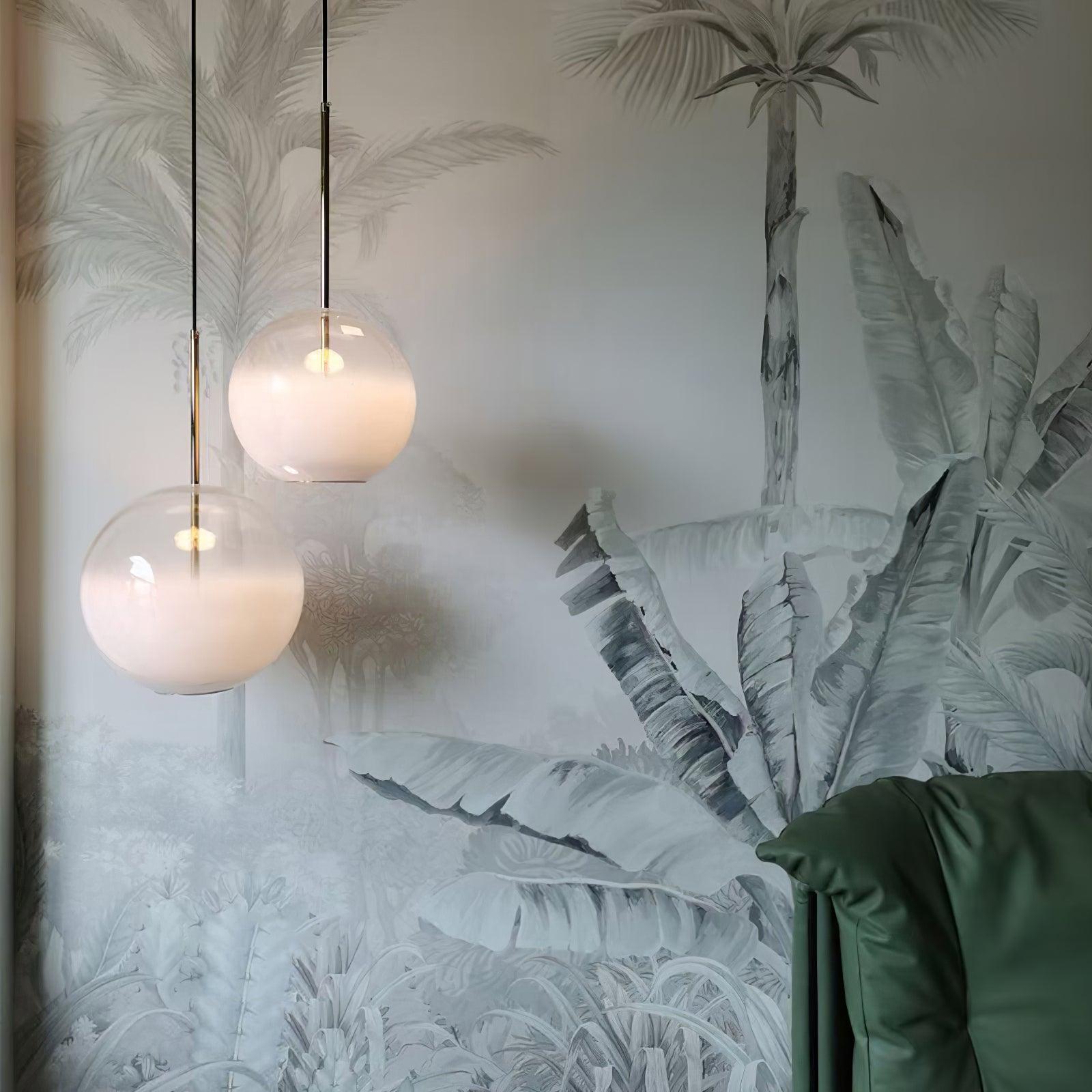 Lustra Pendant Lamp Smoke Gray Glass Gradient for Living Room - Letslighting