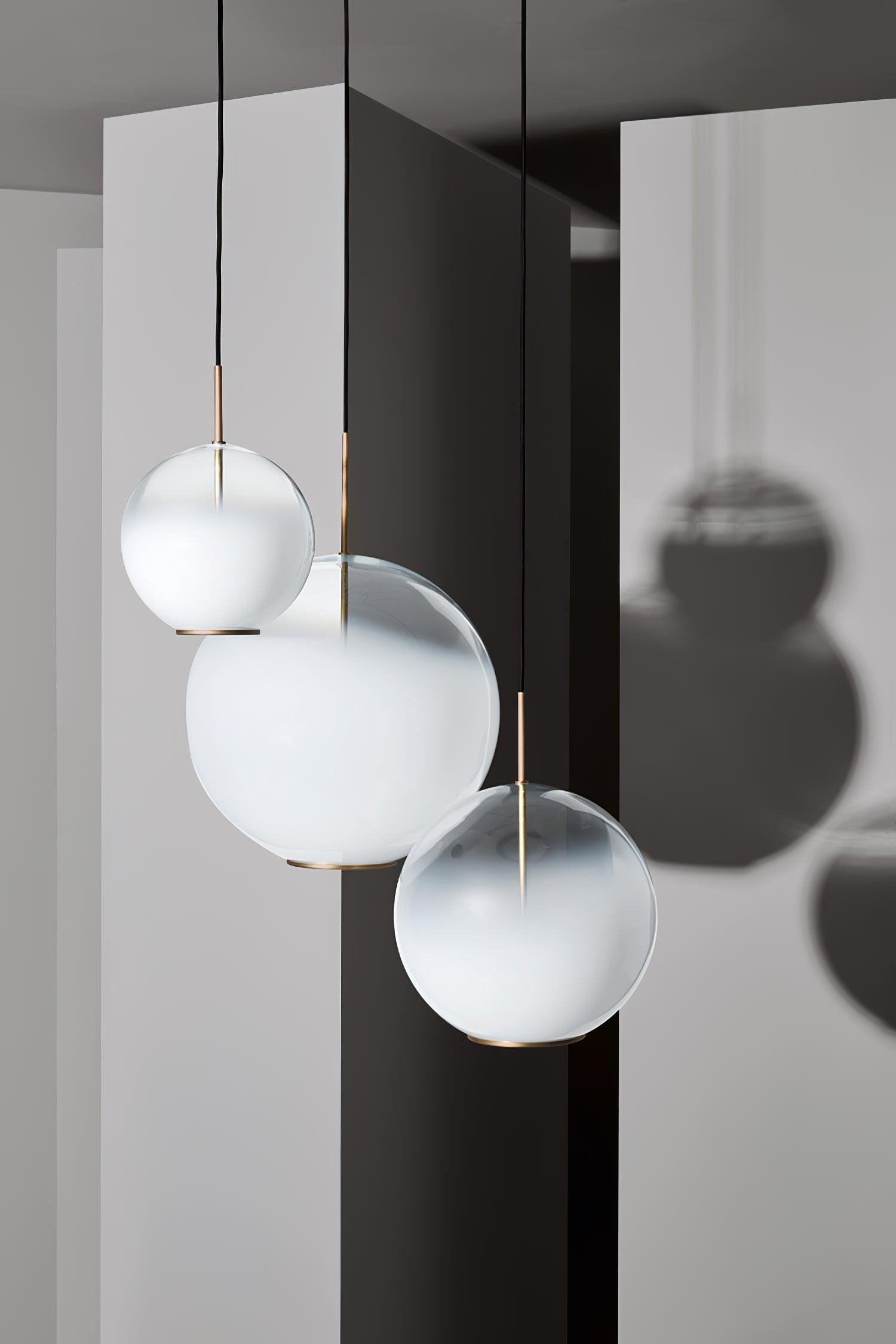 Lustra Pendant Lamp Smoke Gray Glass Gradient for Living Room - Letslighting