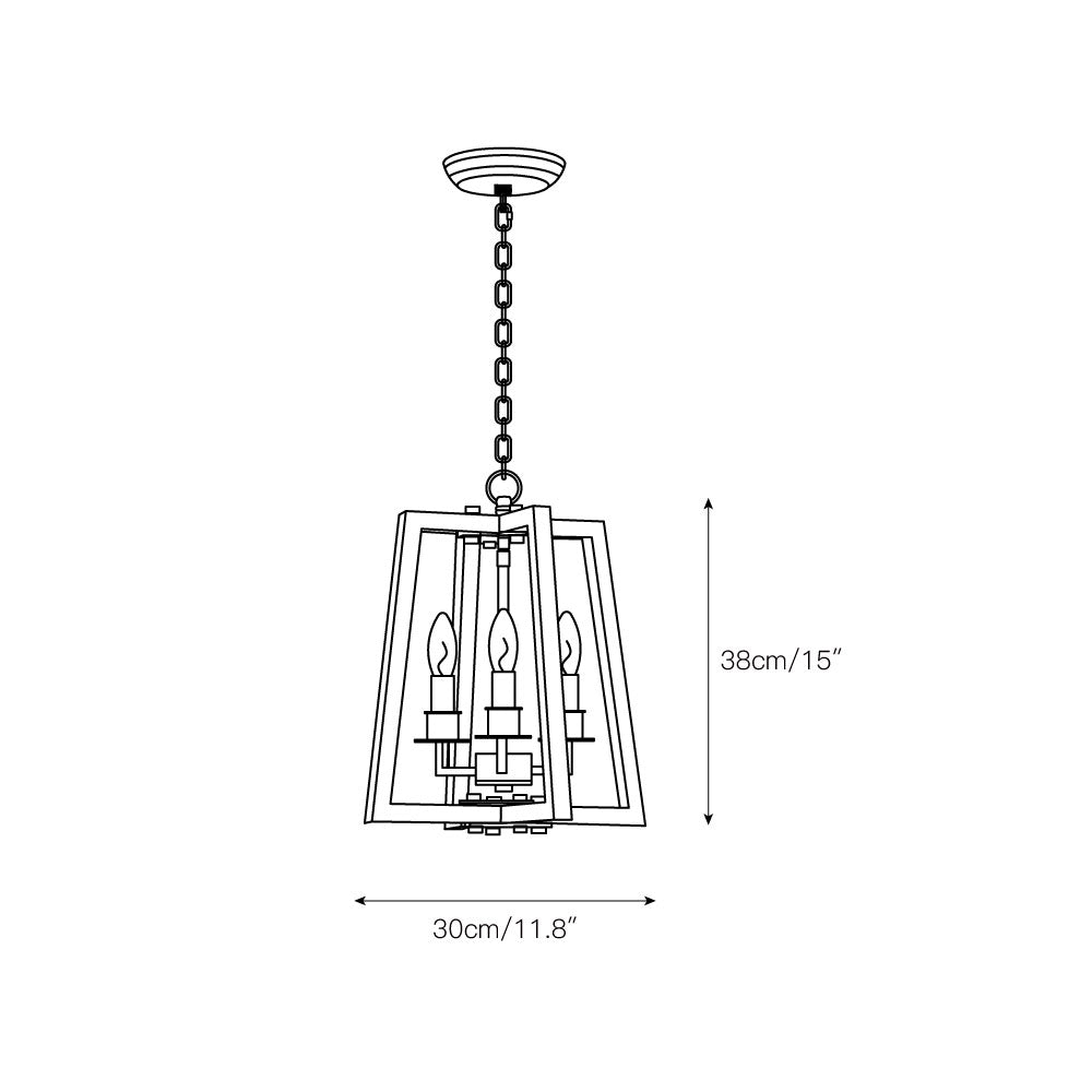 Tinsley Vintage Open Frame Wood Pendant Lamp - Letslighting