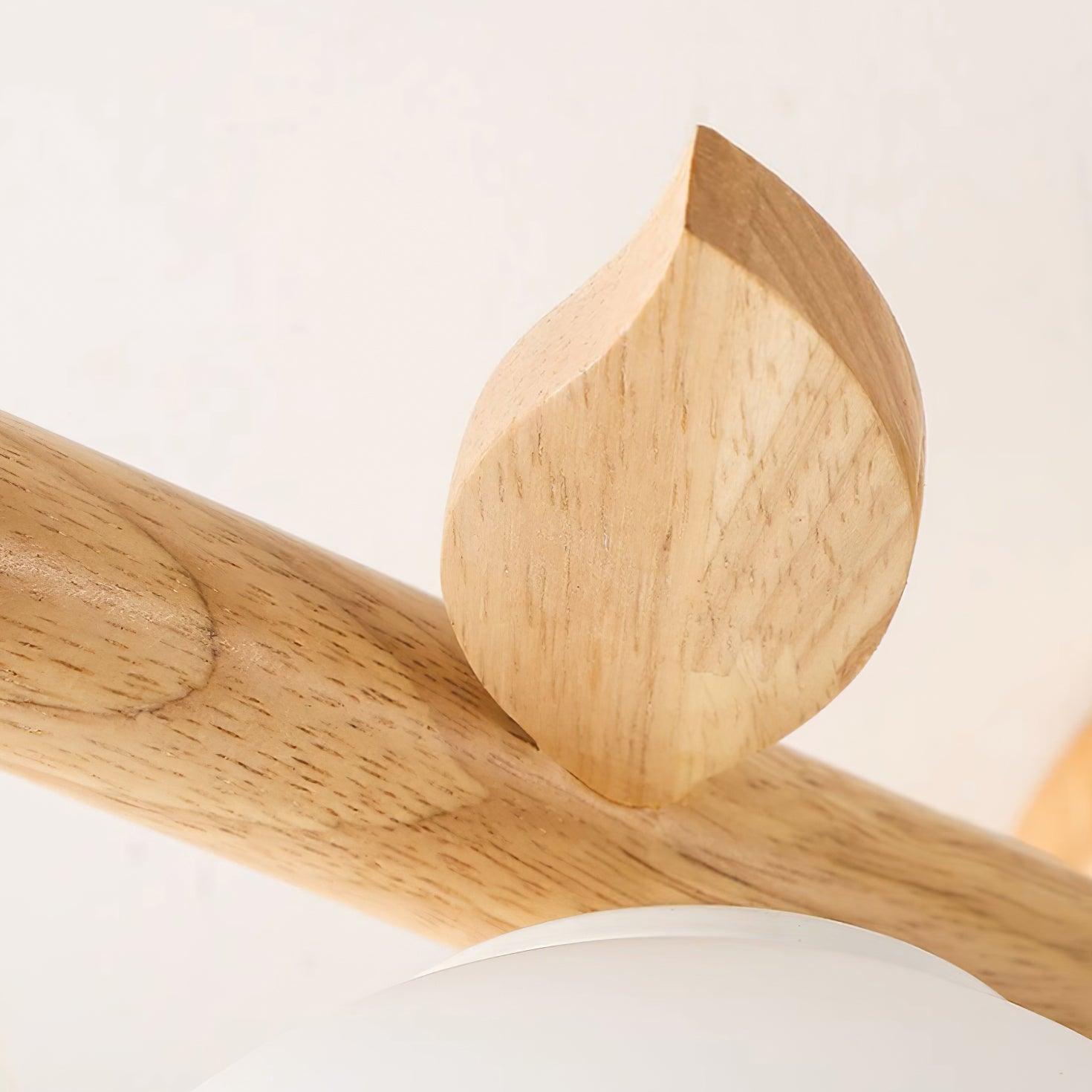 Ceiling Light Wood Body Glass Globes Organic Warm Minimalist - Letslighting