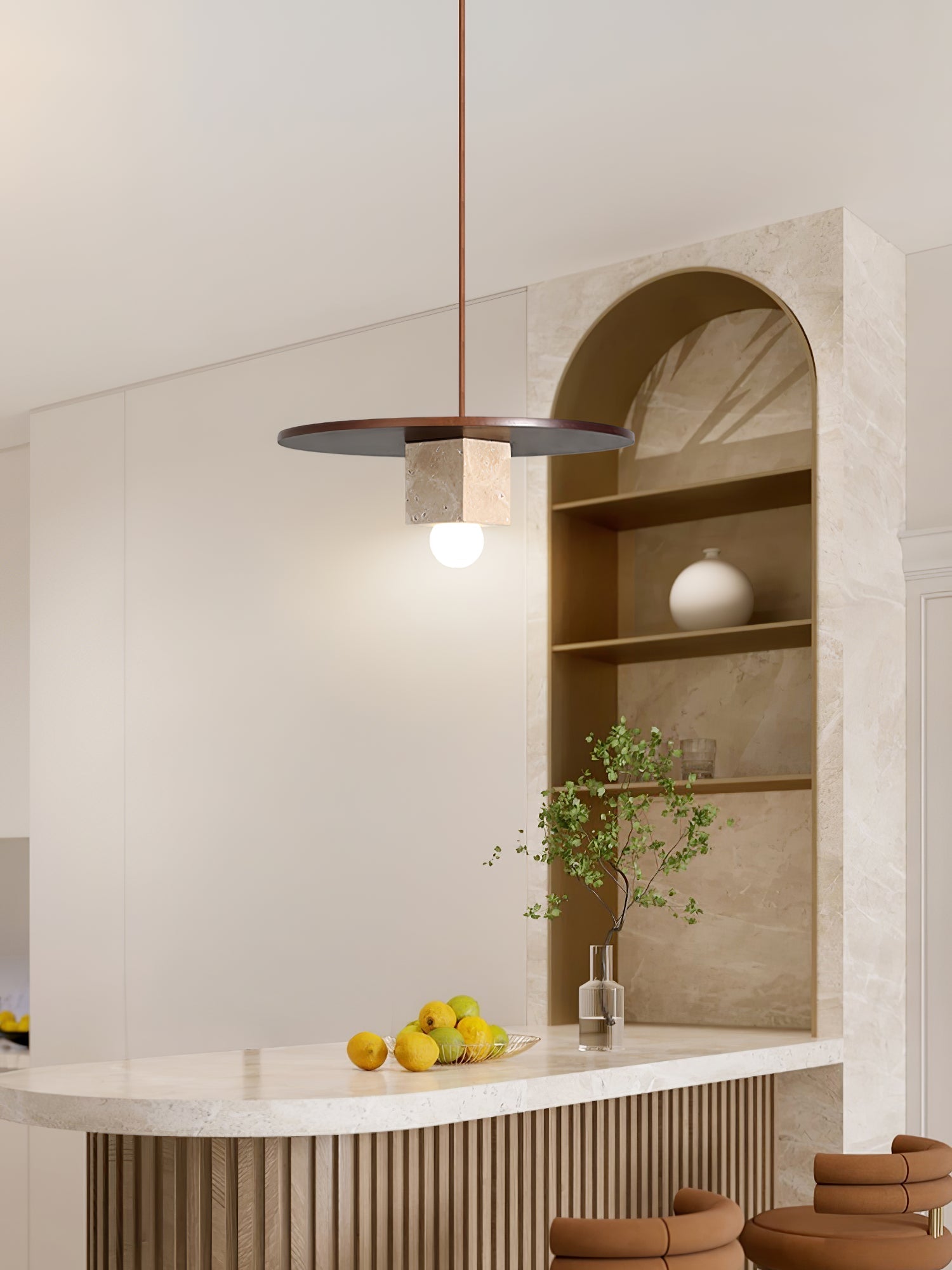 Ucariel Geometric Travertine Pendant Light - Letslighting