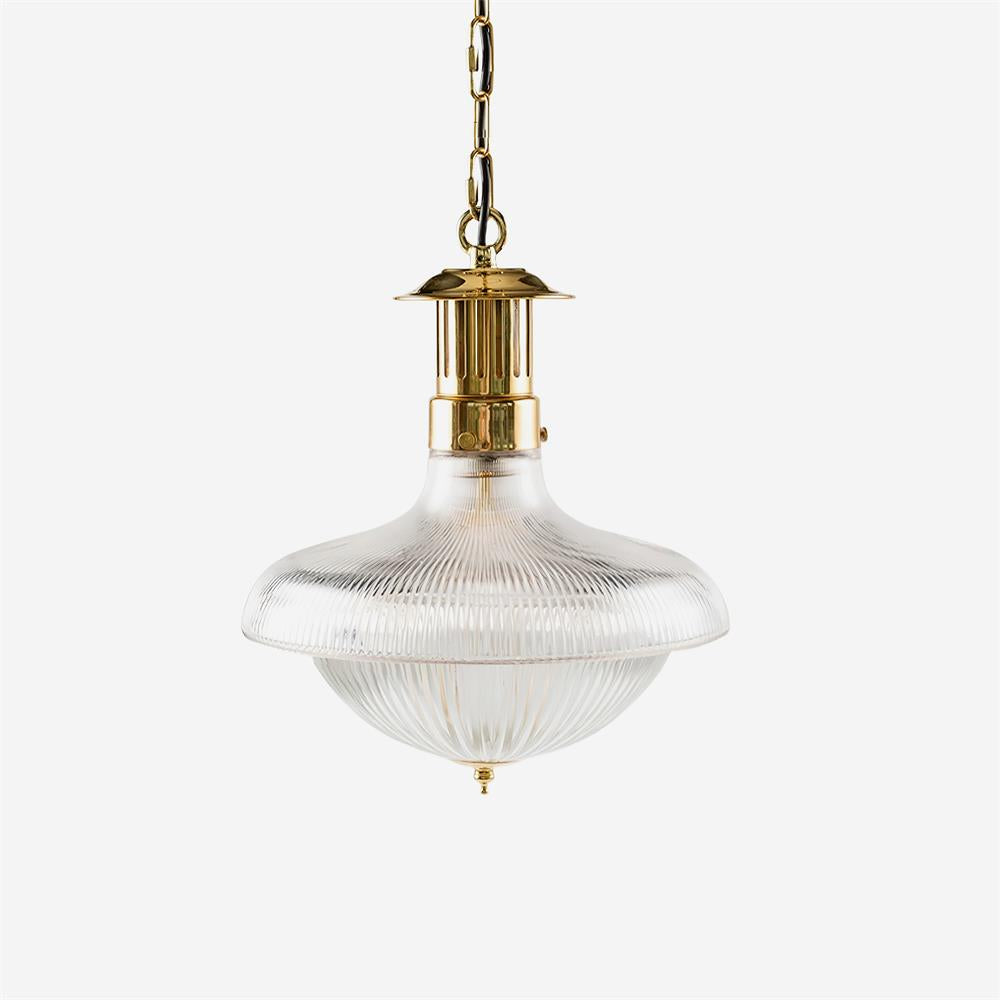 Orvel Clear Ribbed Glass Pendant Lamp - Letslighting