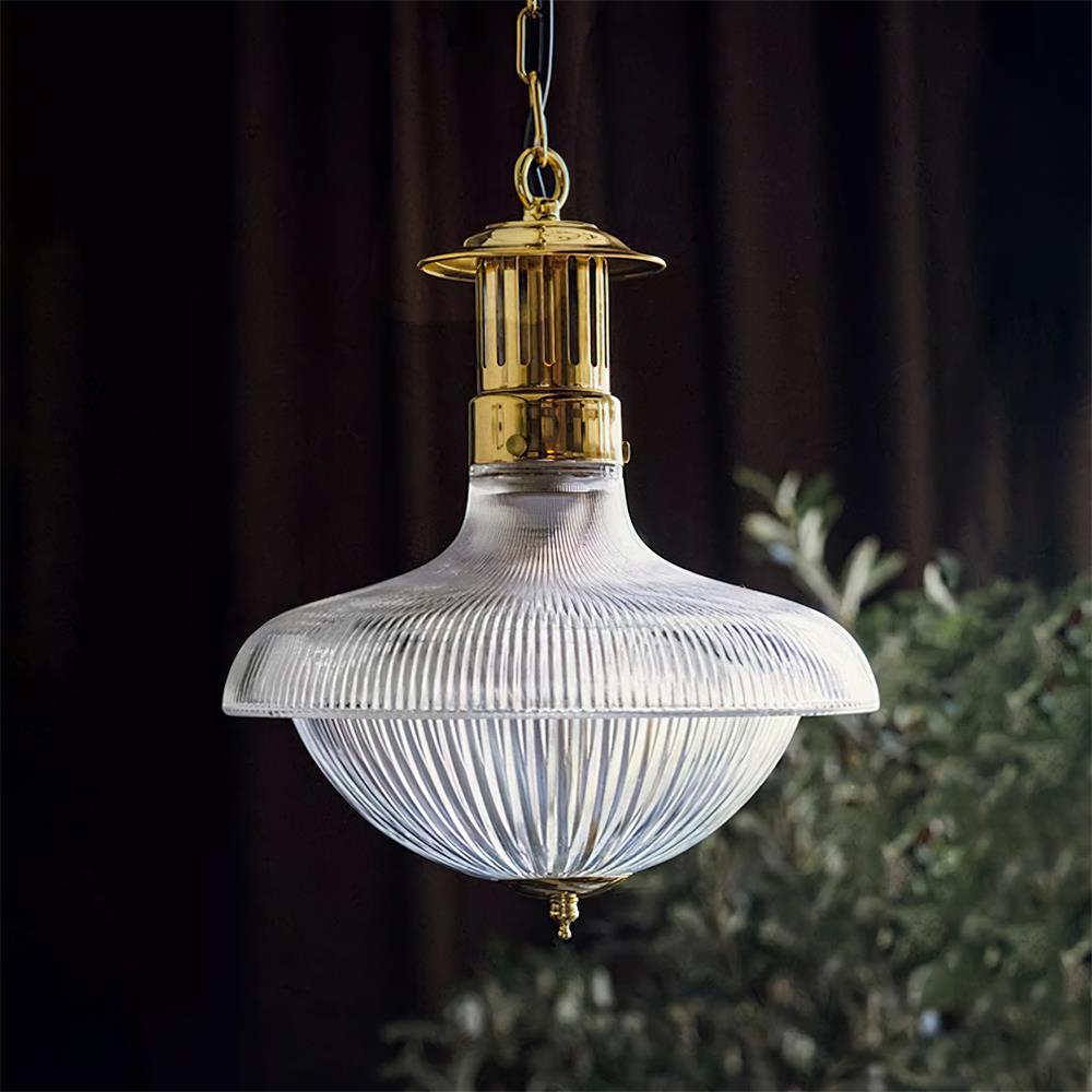 Orvel Clear Ribbed Glass Pendant Lamp - Letslighting