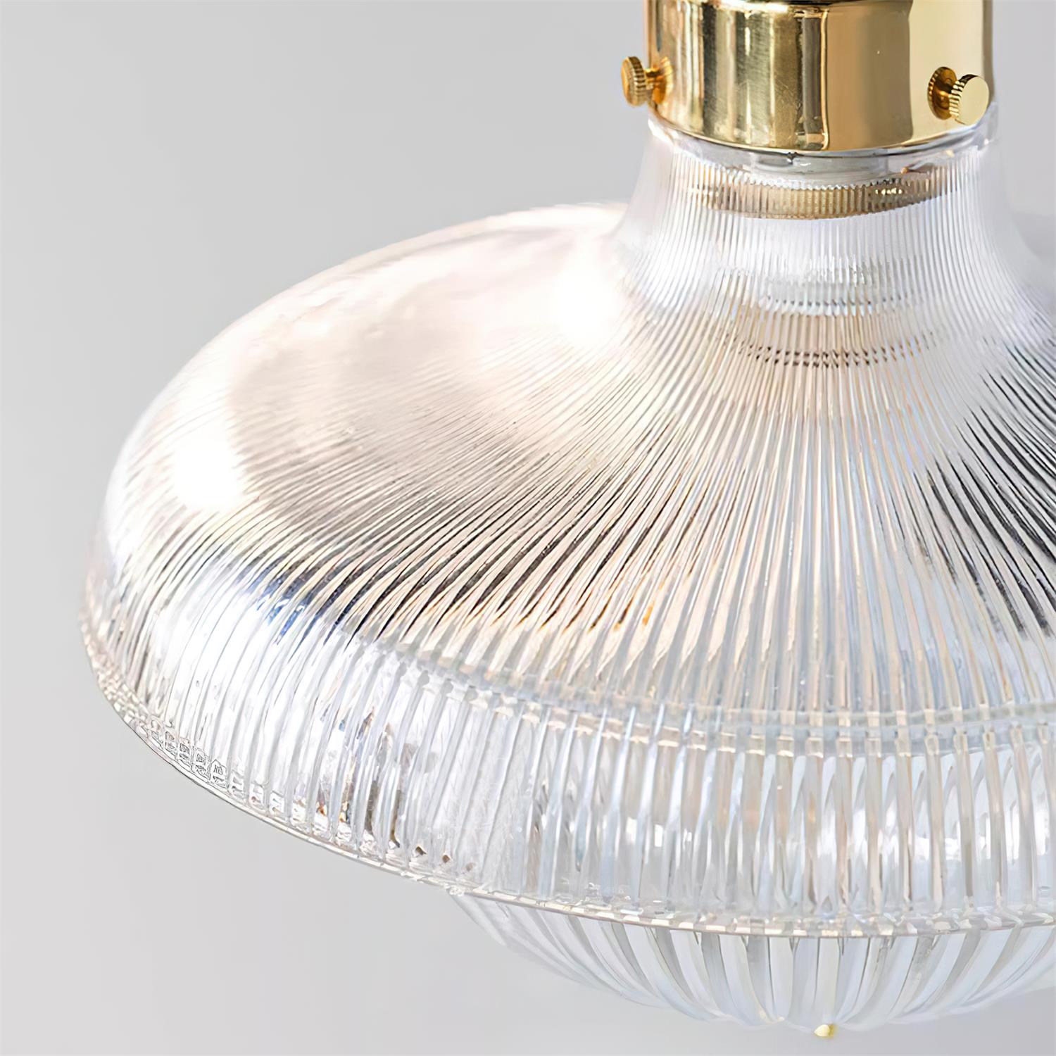Orvel Clear Ribbed Glass Pendant Lamp - Letslighting