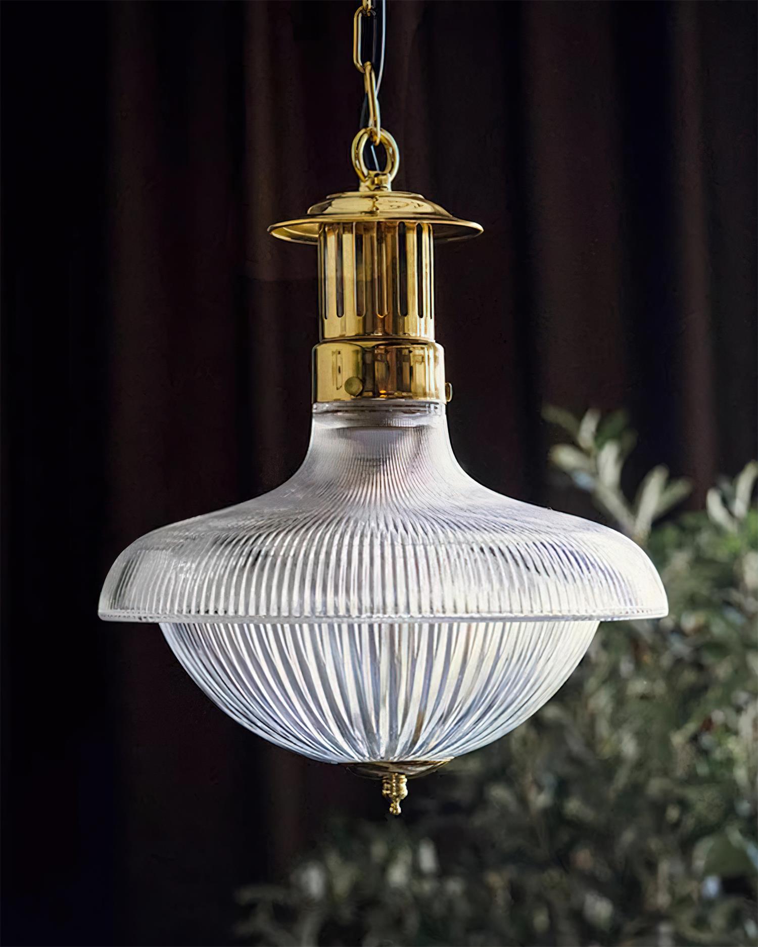 Orvel Clear Ribbed Glass Pendant Lamp - Letslighting