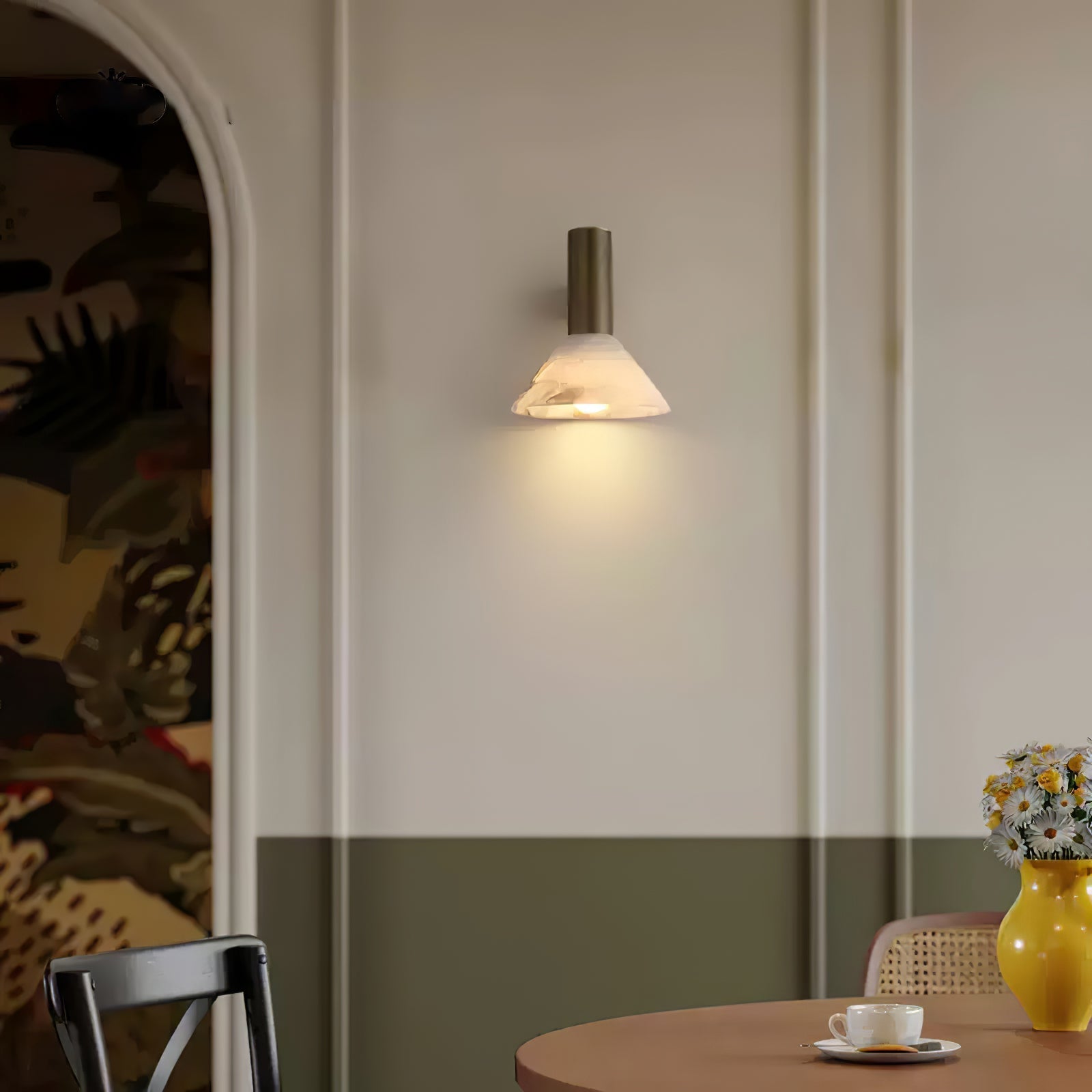 Eurnoria Cone Alabaster Wall Light - Letslighting