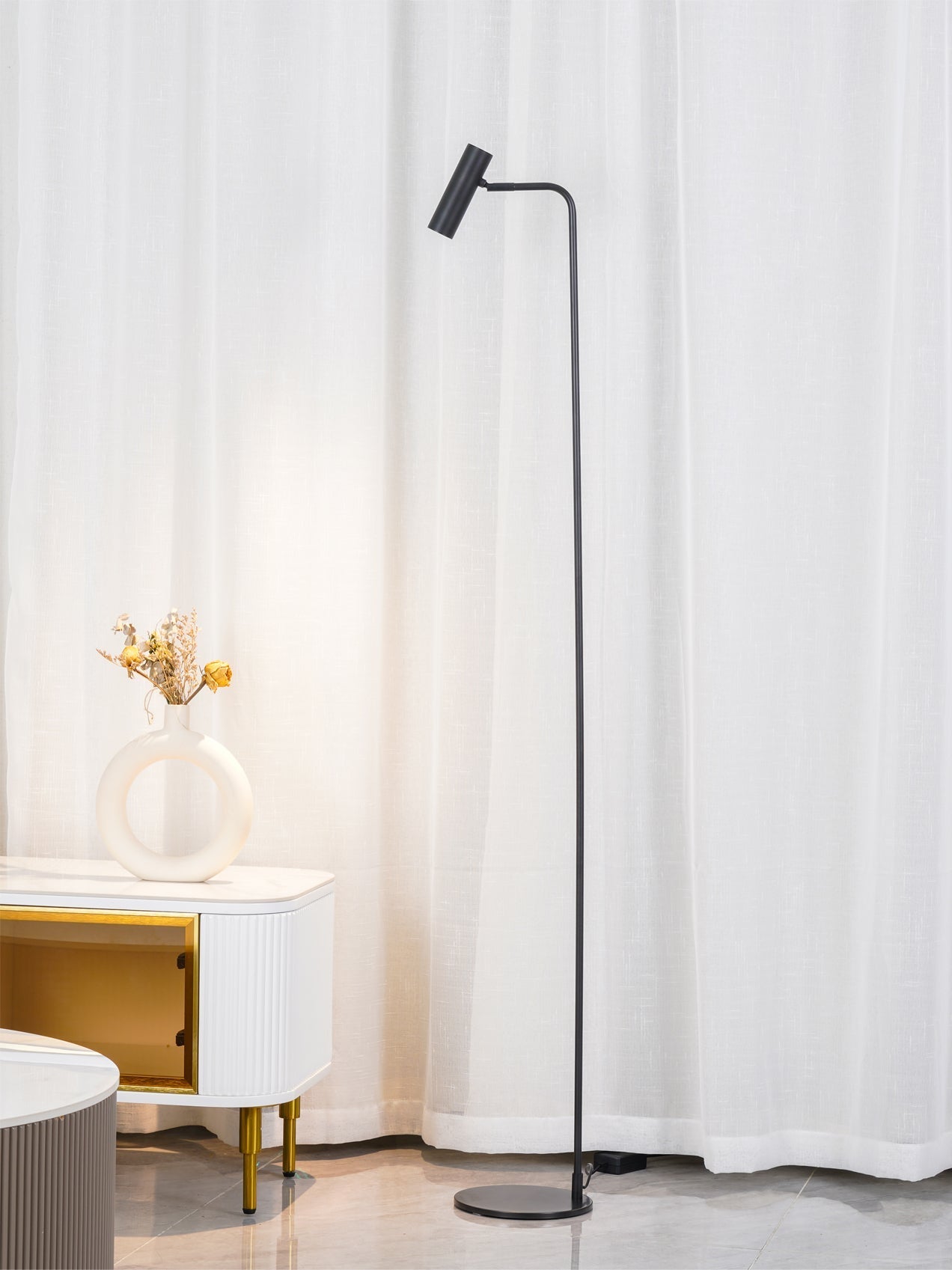 Orine Brass Industrial Floor Lamp - Letslighting