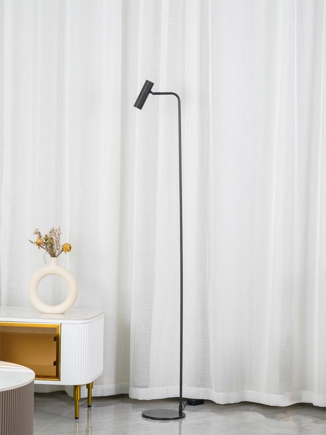 Orine Brass Industrial Floor Lamp - Letslighting