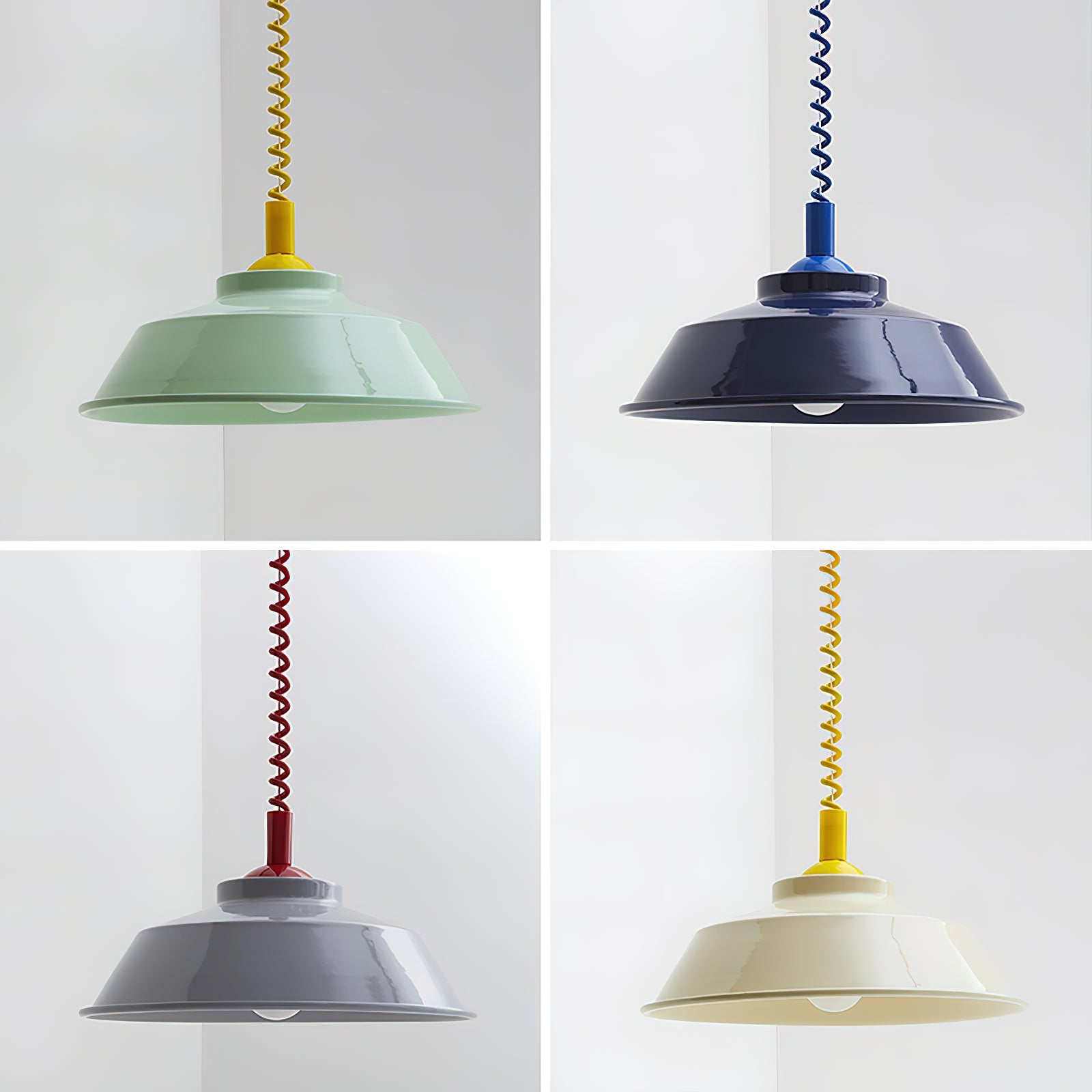 Toscot Pendant Lamp Enamel Shade - Letslighting