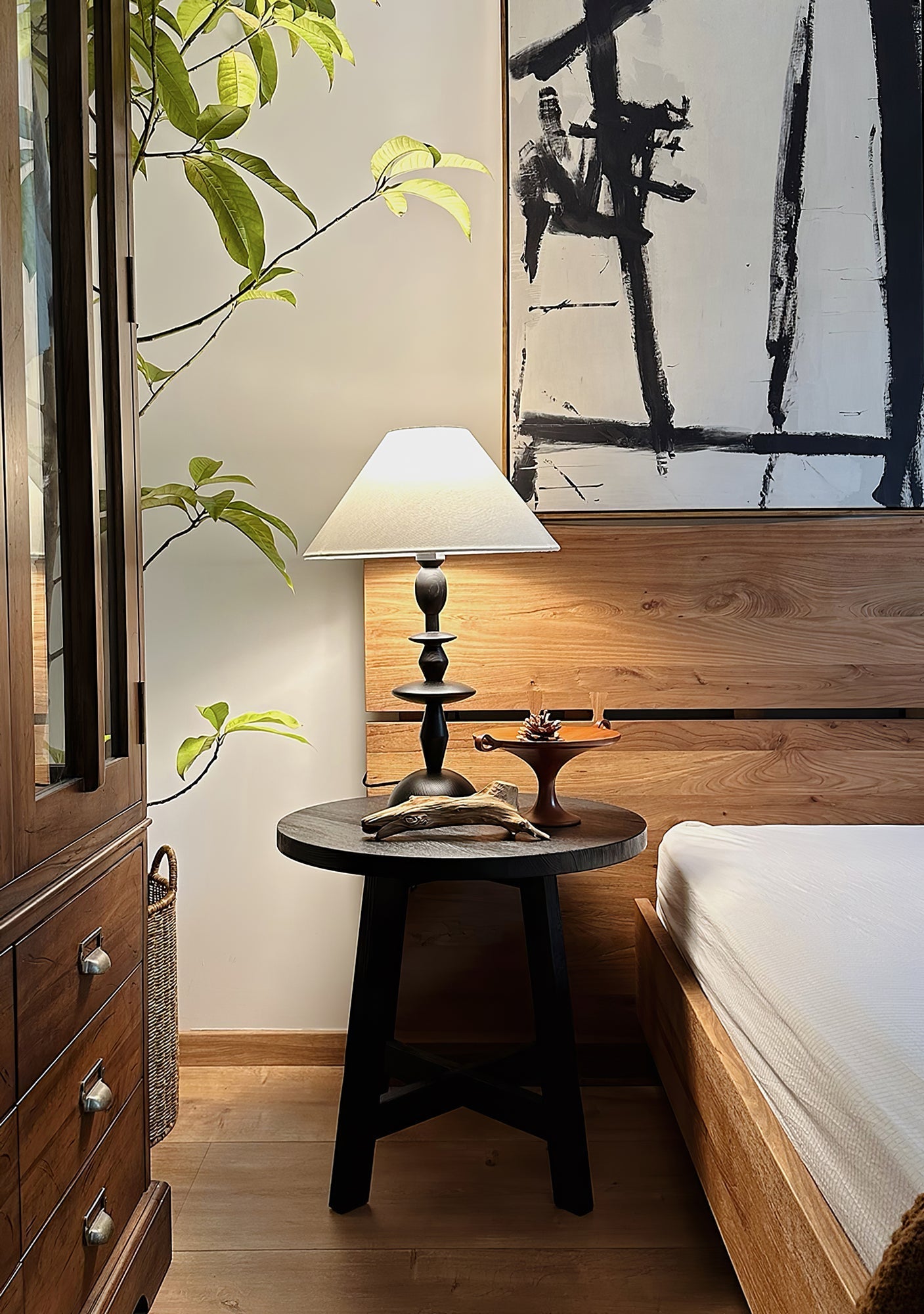 Verose Wood Fabric Table Lamp - Letslighting