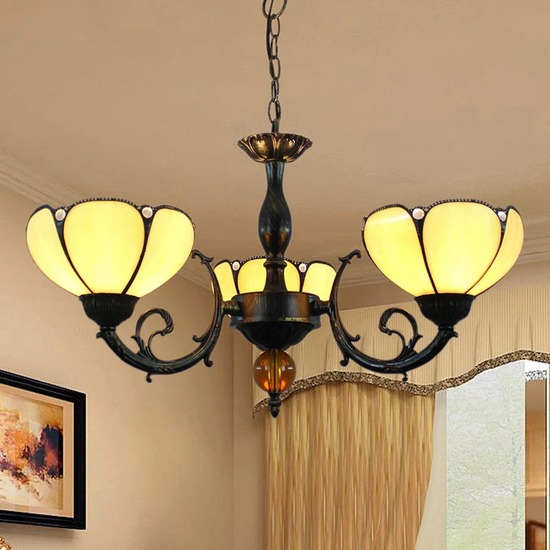 Tiffany Vintage Install LED Chandelier /Glass Bedroom/Living Room - Letslighting