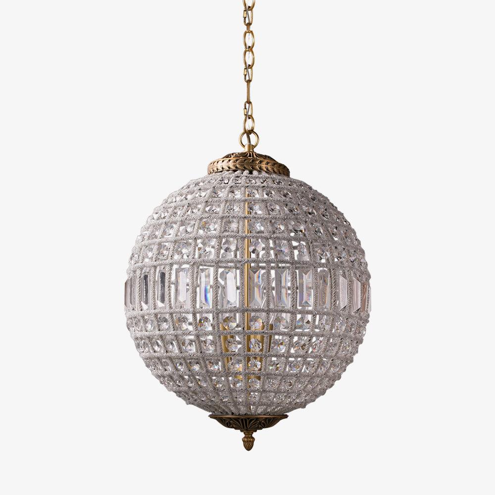 Lustra Chandelier Gold Globe Crystal Vintage - Letslighting