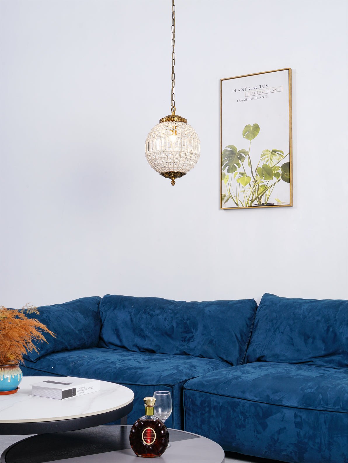 Lustra Chandelier Gold Globe Crystal Vintage - Letslighting
