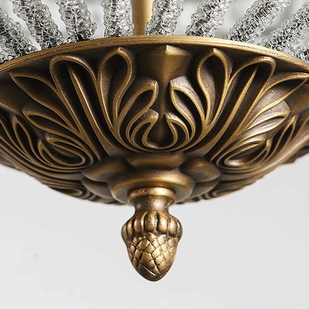 Lustra Chandelier Gold Globe Crystal Vintage - Letslighting