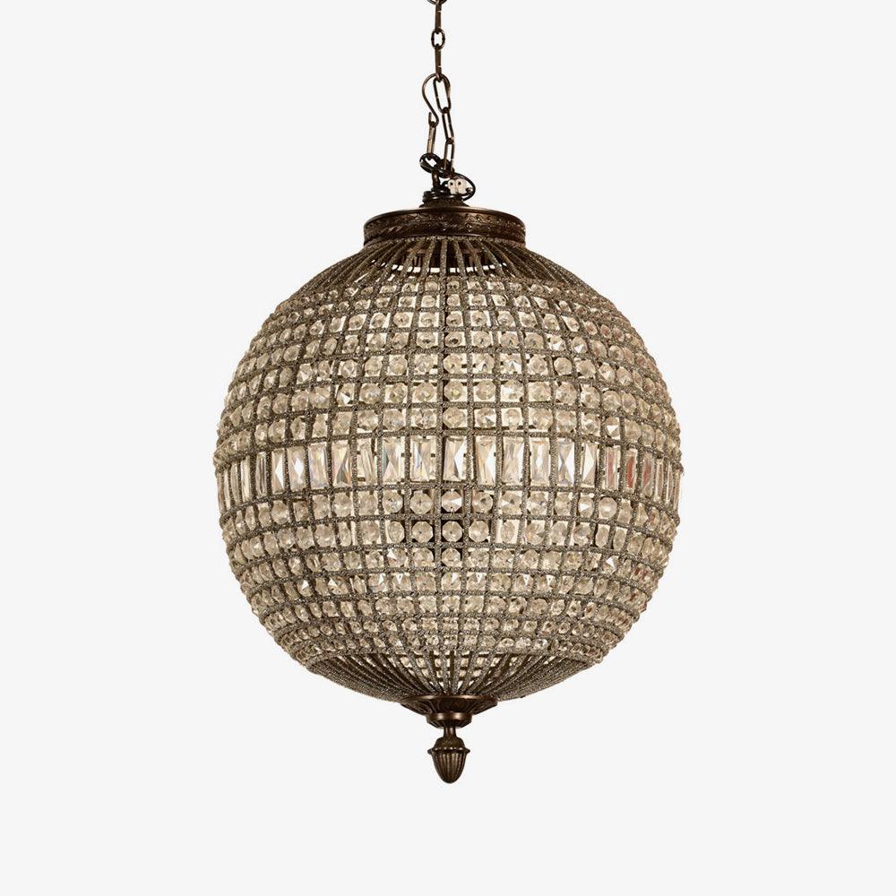 Lustra Chandelier Gold Globe Crystal Vintage - Letslighting