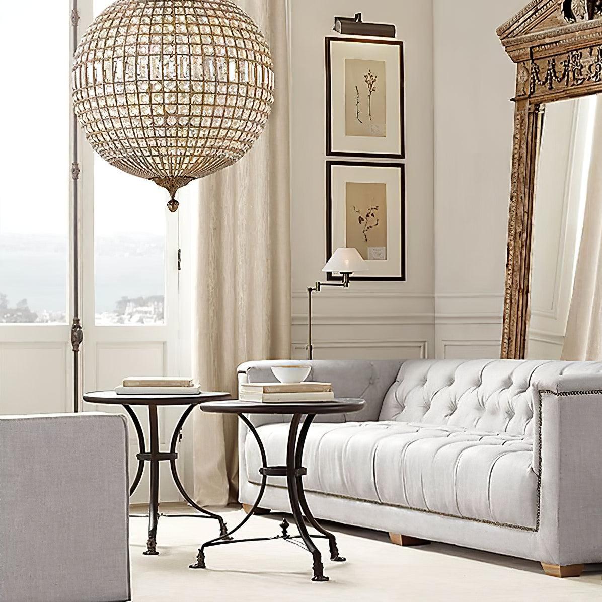 Lustra Chandelier Gold Globe Crystal Vintage - Letslighting