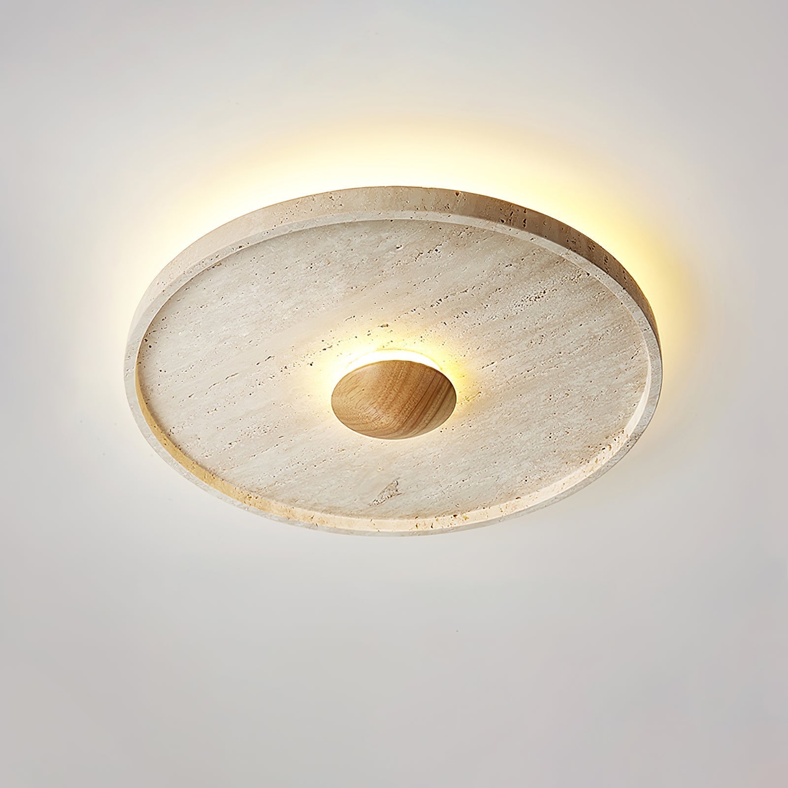 Lumiround Disc Inset Travertine Ceiling Light - Letslighting