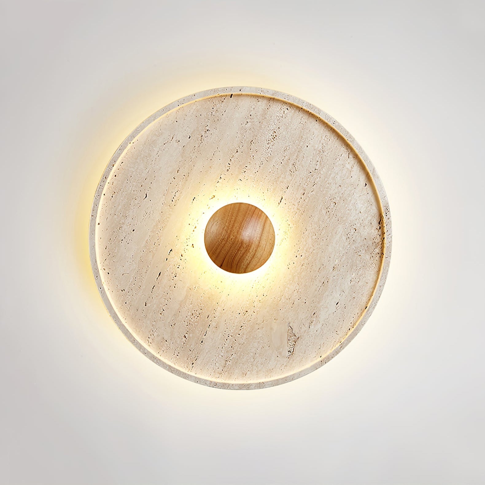 Lumiround Disc Inset Travertine Ceiling Light - Letslighting