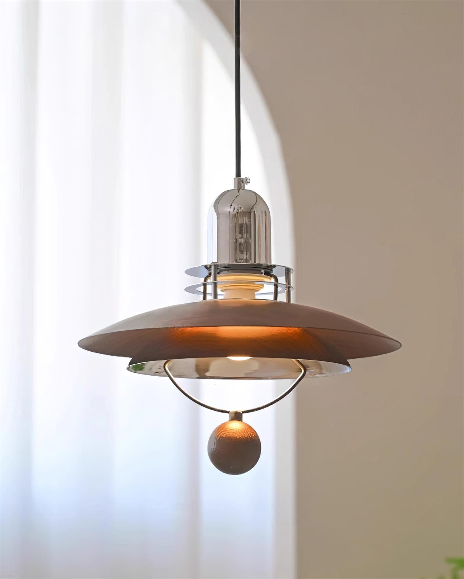Trava Pendant Lamp Layered Wood Orb Modern - Letslighting